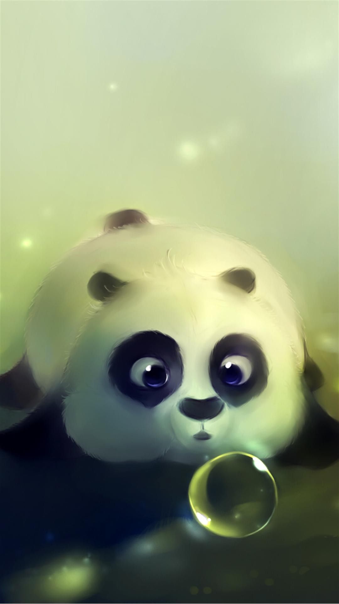 Panda carino con bolla, 1080x1920 Verticale, Telefono