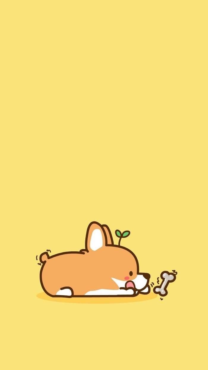 Cane corgi cartone giallo, 700x1244 Full HD Verticale, iPhone