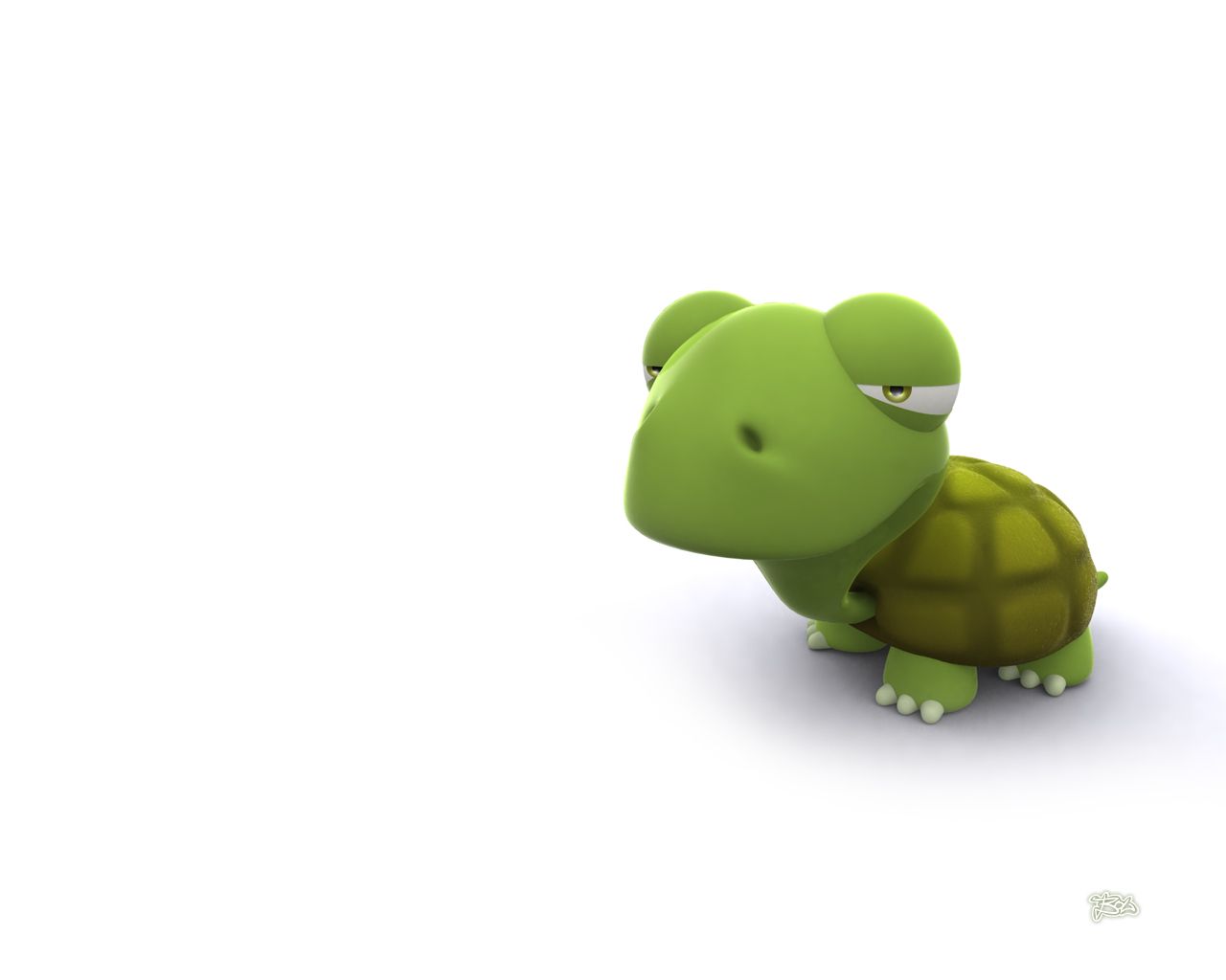 Polpo arancione 3D cartoon, 1024x768 HD, Desktop