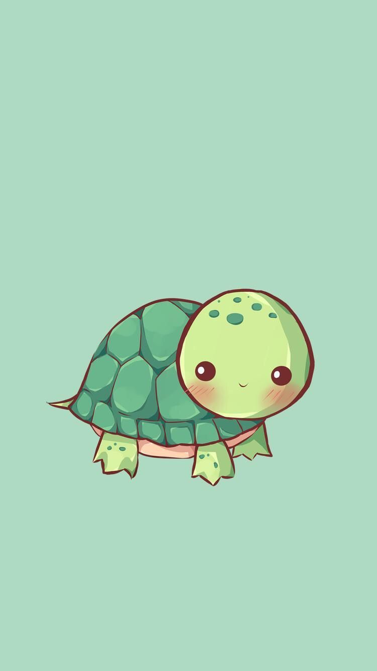 Tartaruga verde cartone kawaii, 750x1334 Full HD Verticale, iPhone