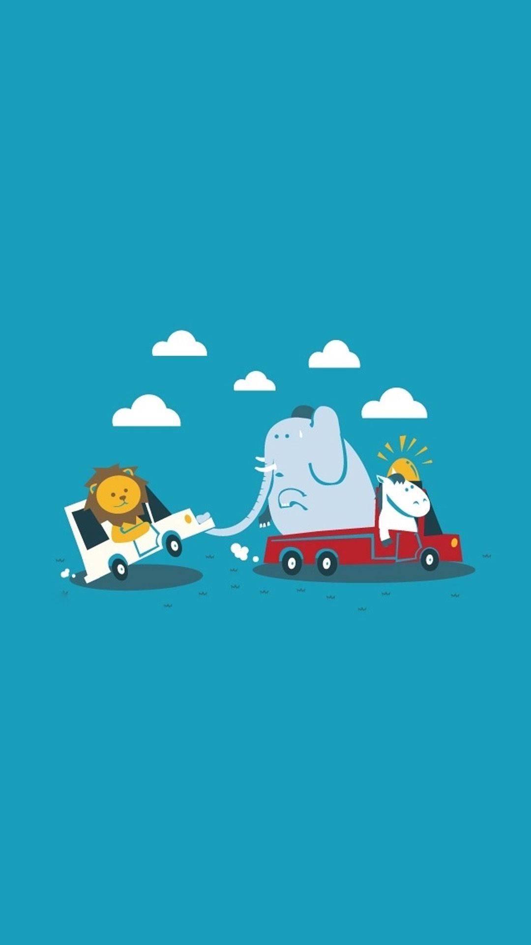 Leone elefante auto rossa, 1080x1920 Verticale, Samsung Galaxy
