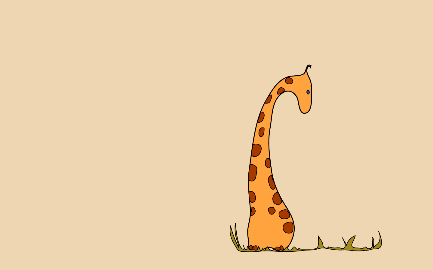 Giraffa cartone sfondo beige, 1440x900 720p, MacBook Air