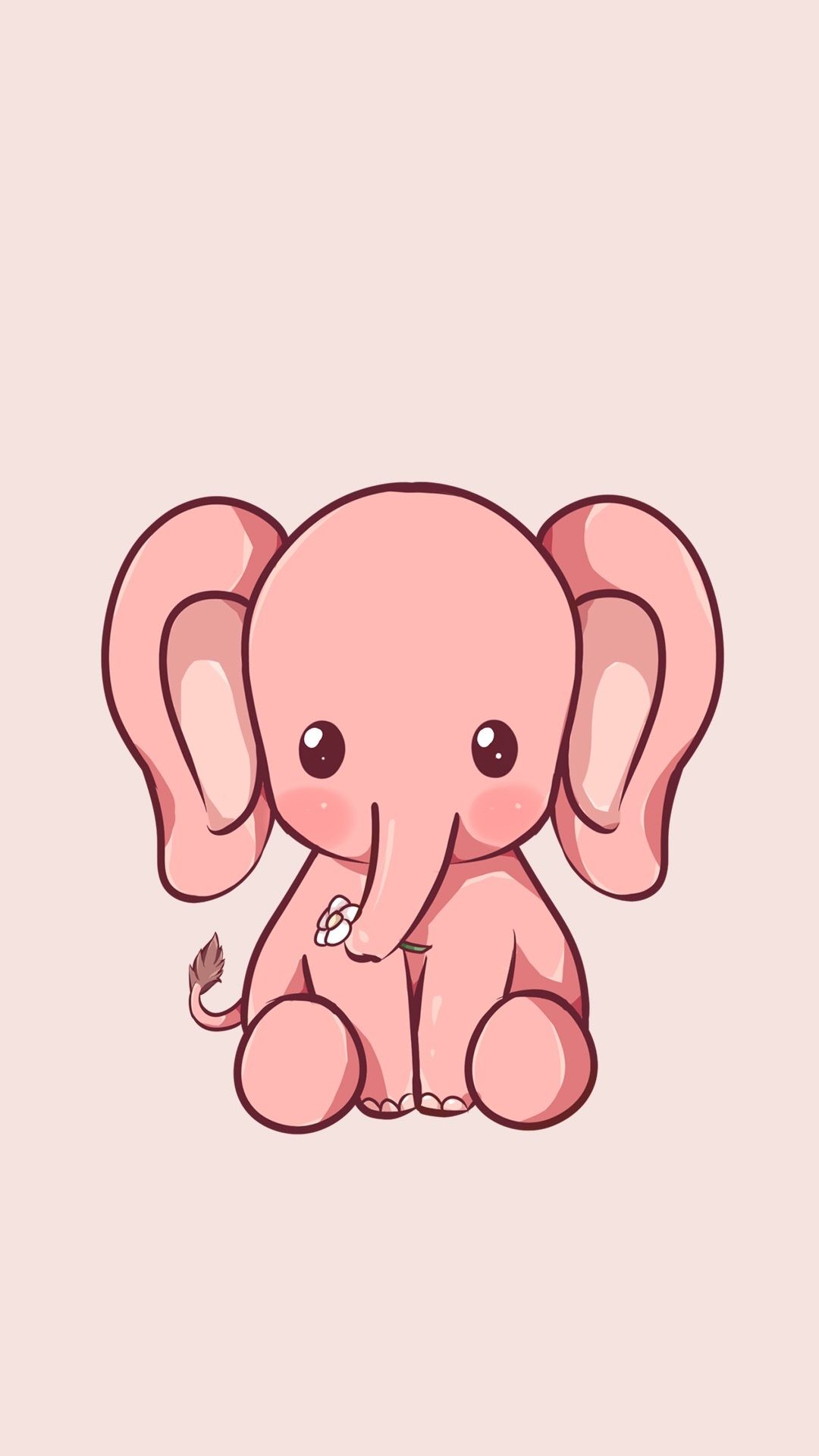 Elefante rosa cartone animato, 1080x1920 Verticale, Mobile