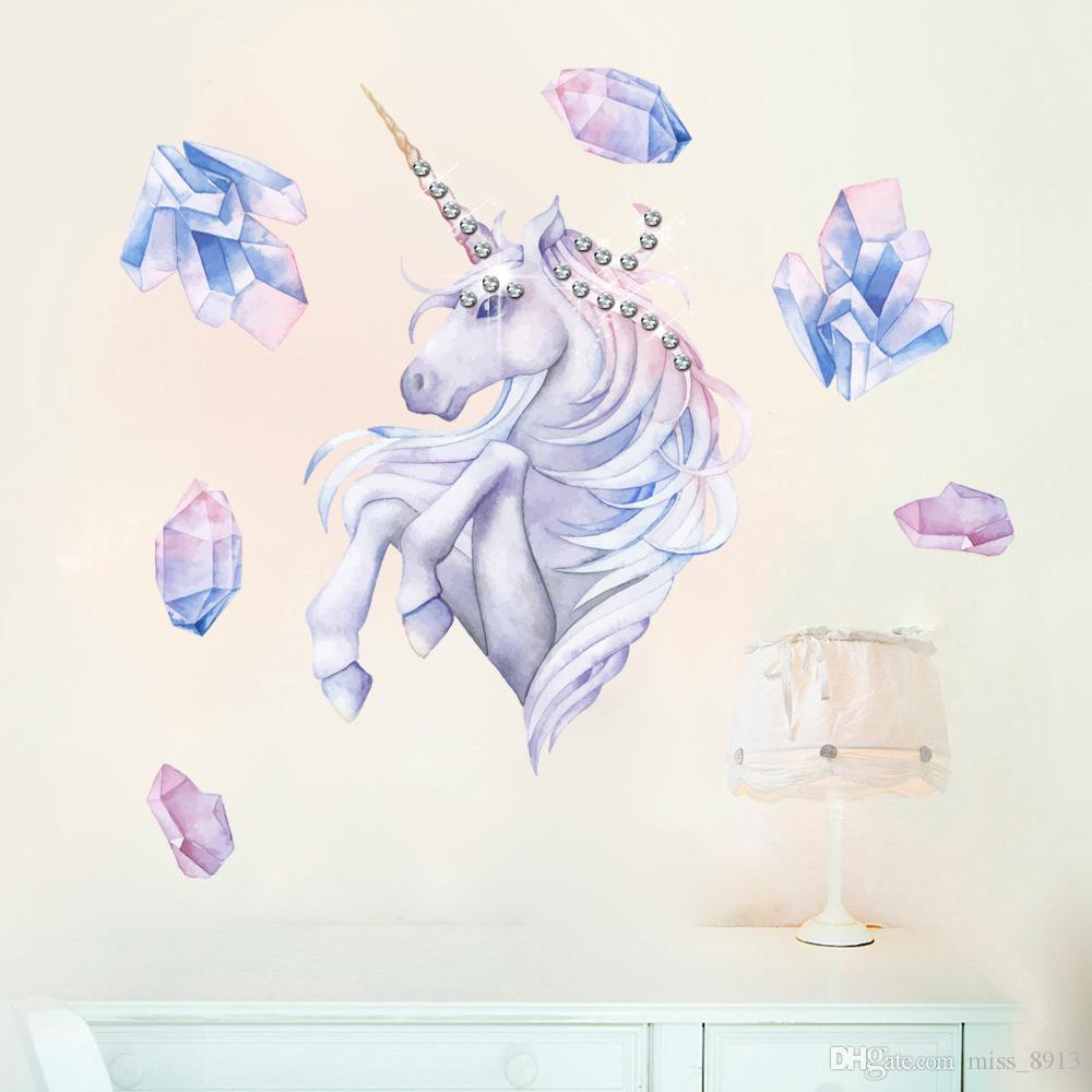 Unicorno con cristalli acquerello, 1000x1000 HD, iMac