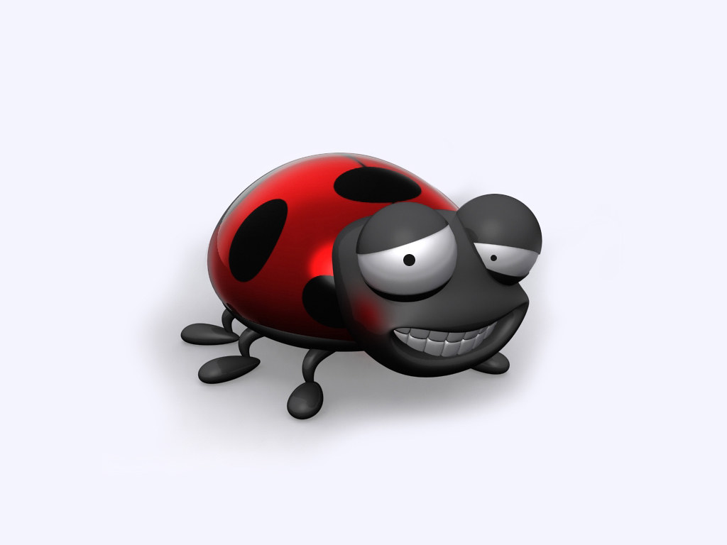 Coccinella 3D animata divertente, 1024x768 HD, Desktop