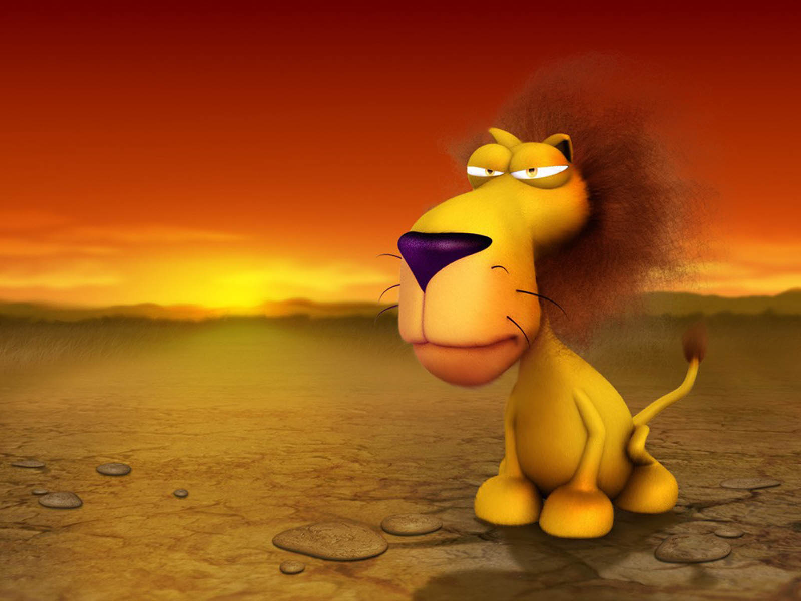 Leone cartone 3D arrabbiato, 1600x1200 HD, Desktop