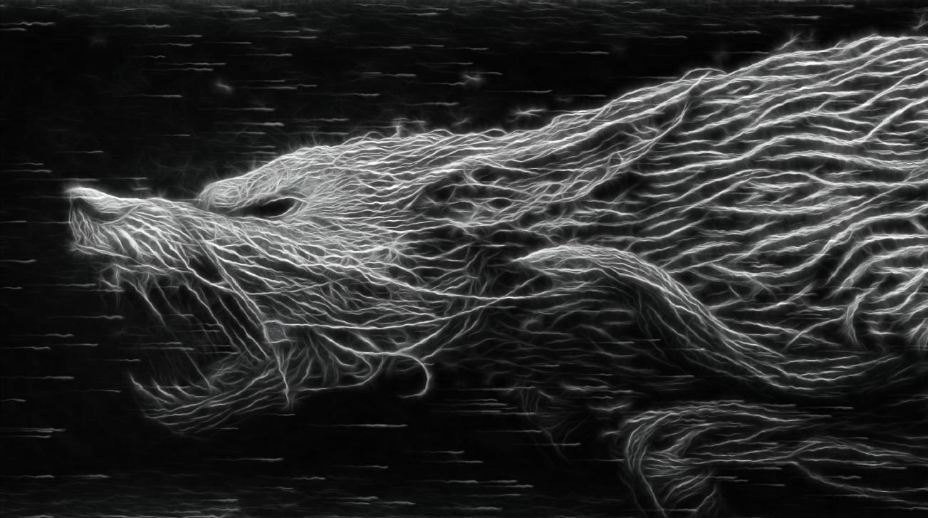 Lupo astratto sfondo scuro, 1303x727 HD, Desktop