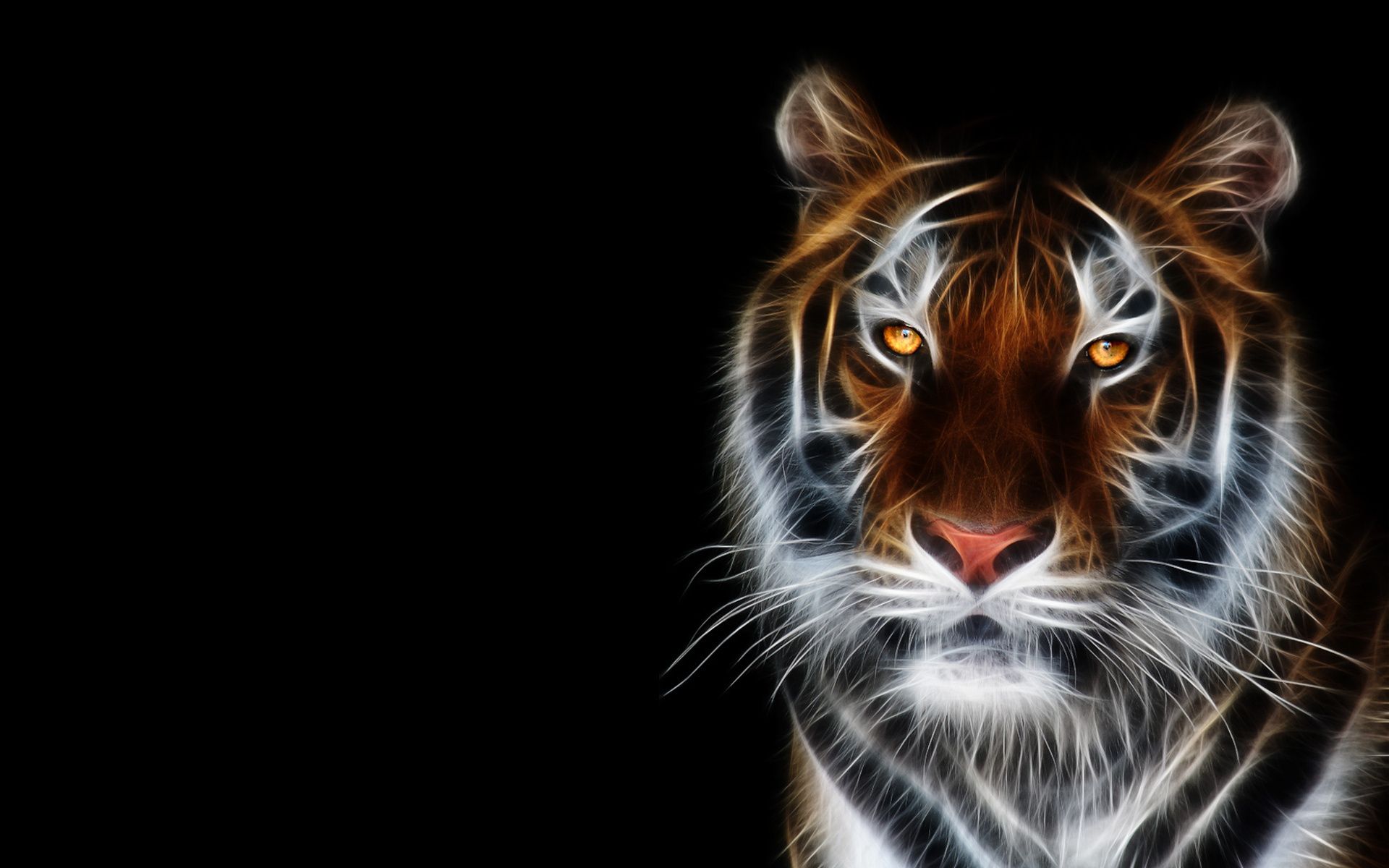 Tigre luminosa su sfondo nero, 1920x1200 Full HD+ WUXGA, iMac