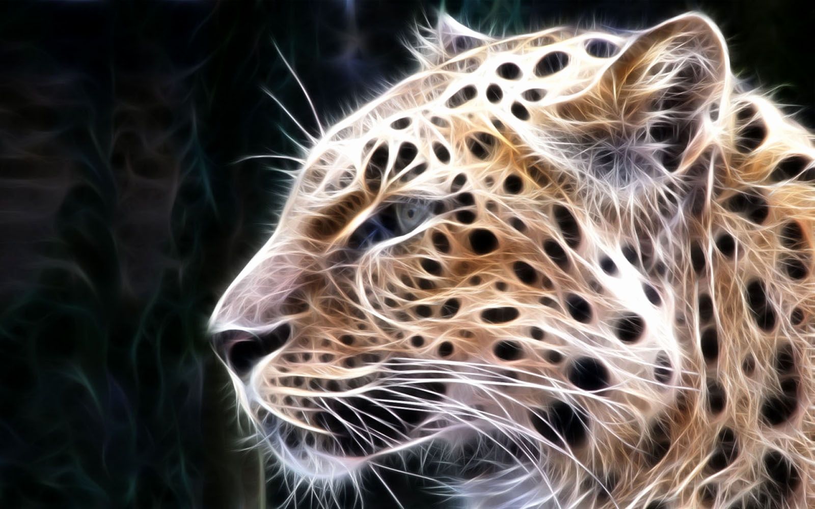 Leopardo effetto luce fractal, 1600x1000 HD, Lenovo Legion