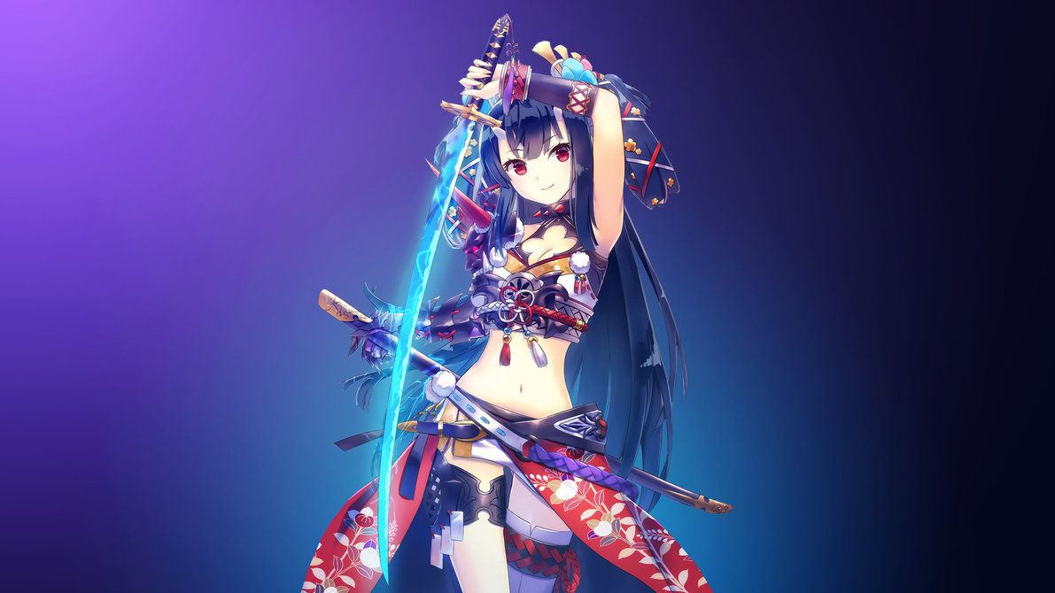 Ragazza oni con spada, 1191x670 HD, Laptop