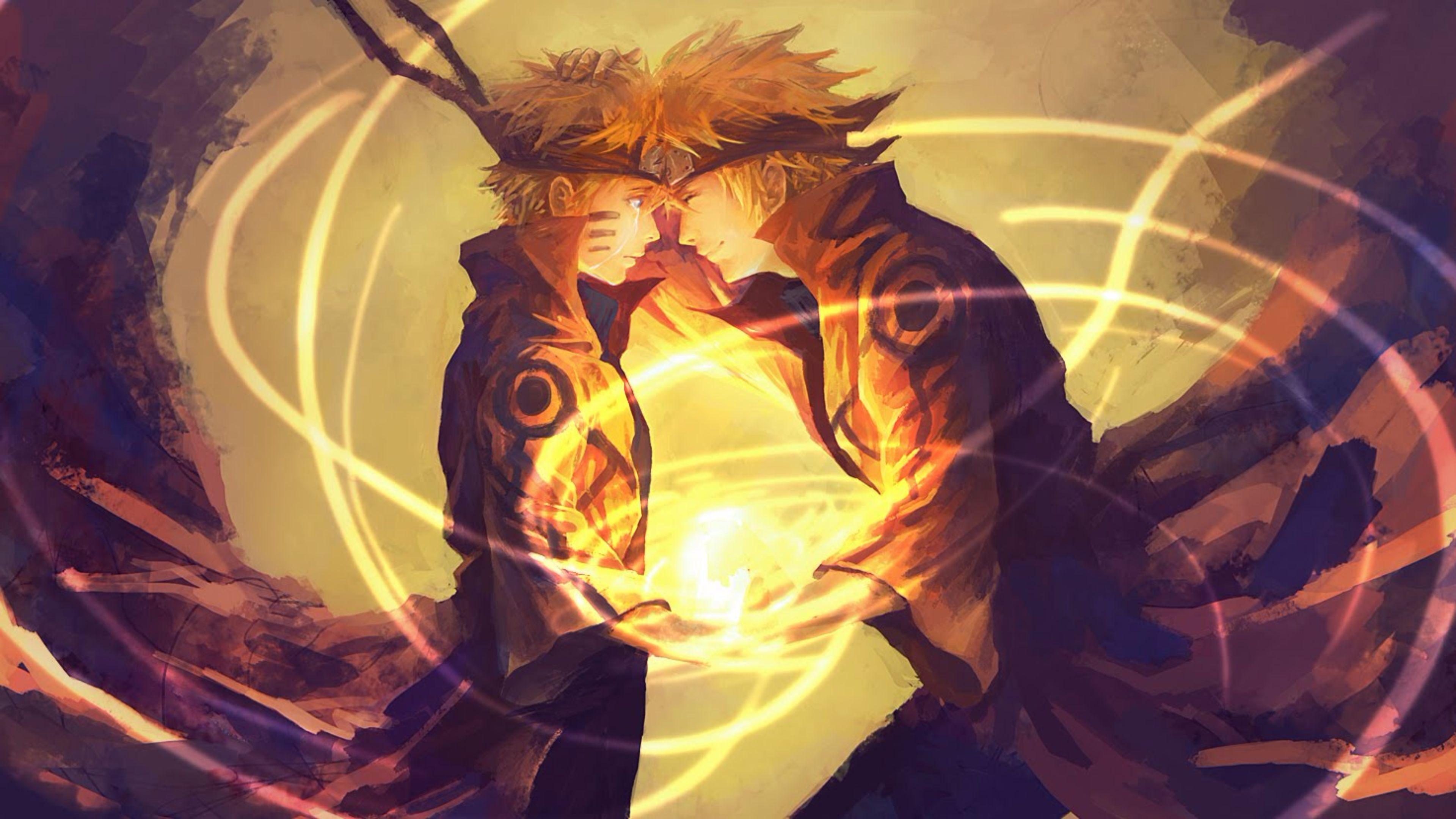 Naruto Rasengan energia arancione, ninja, 3840x2160 4K Ultra HD, Monitor 4K