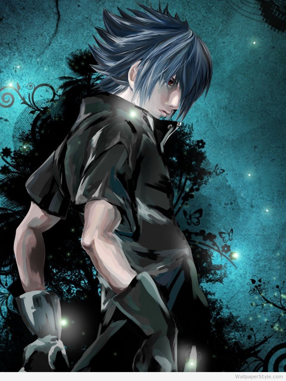 Personaggio anime capelli blu notte, 960x1280 Verticale, Mobile