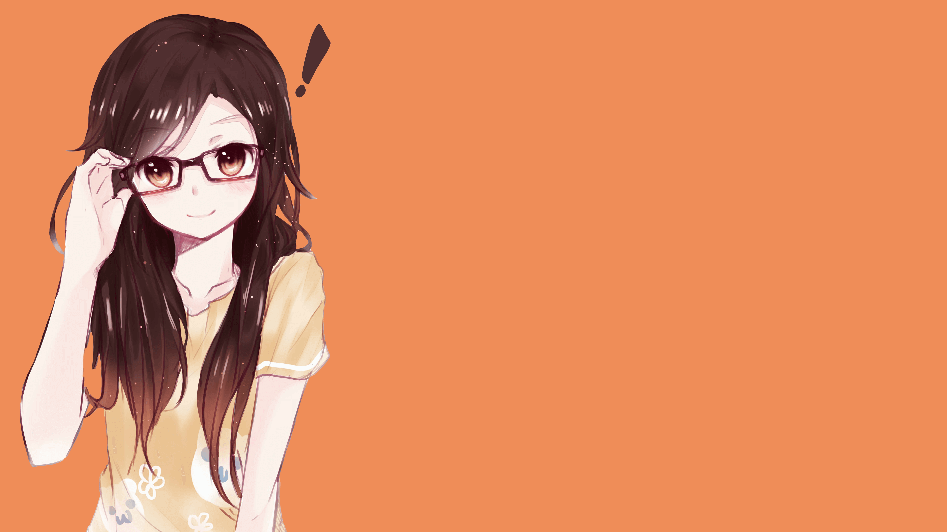 Ragazza anime con occhiali, 3840x2160 UHD, PC 4K