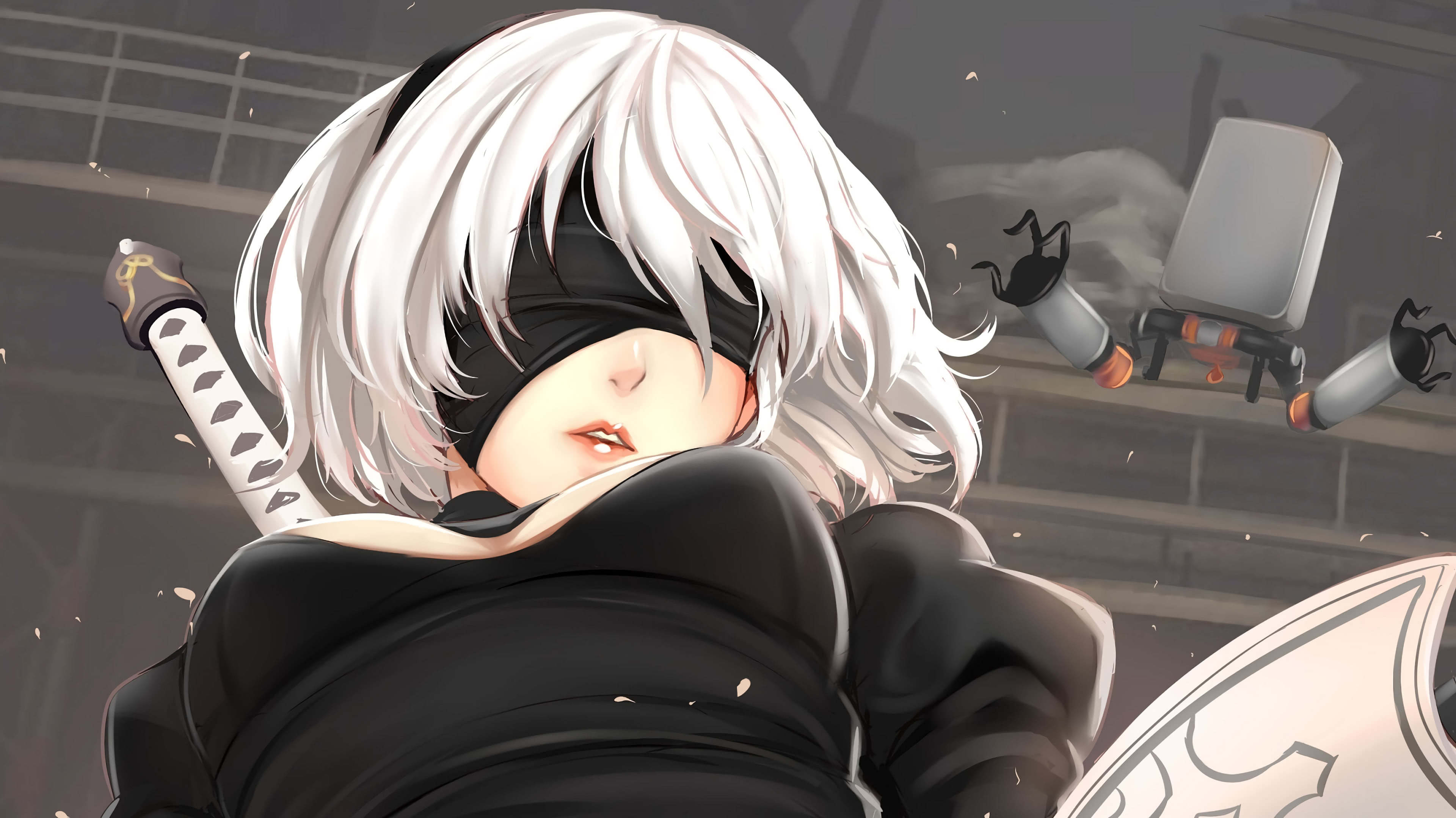 2B Nier Automata anime, 3840x2160 UHD, PC 4K