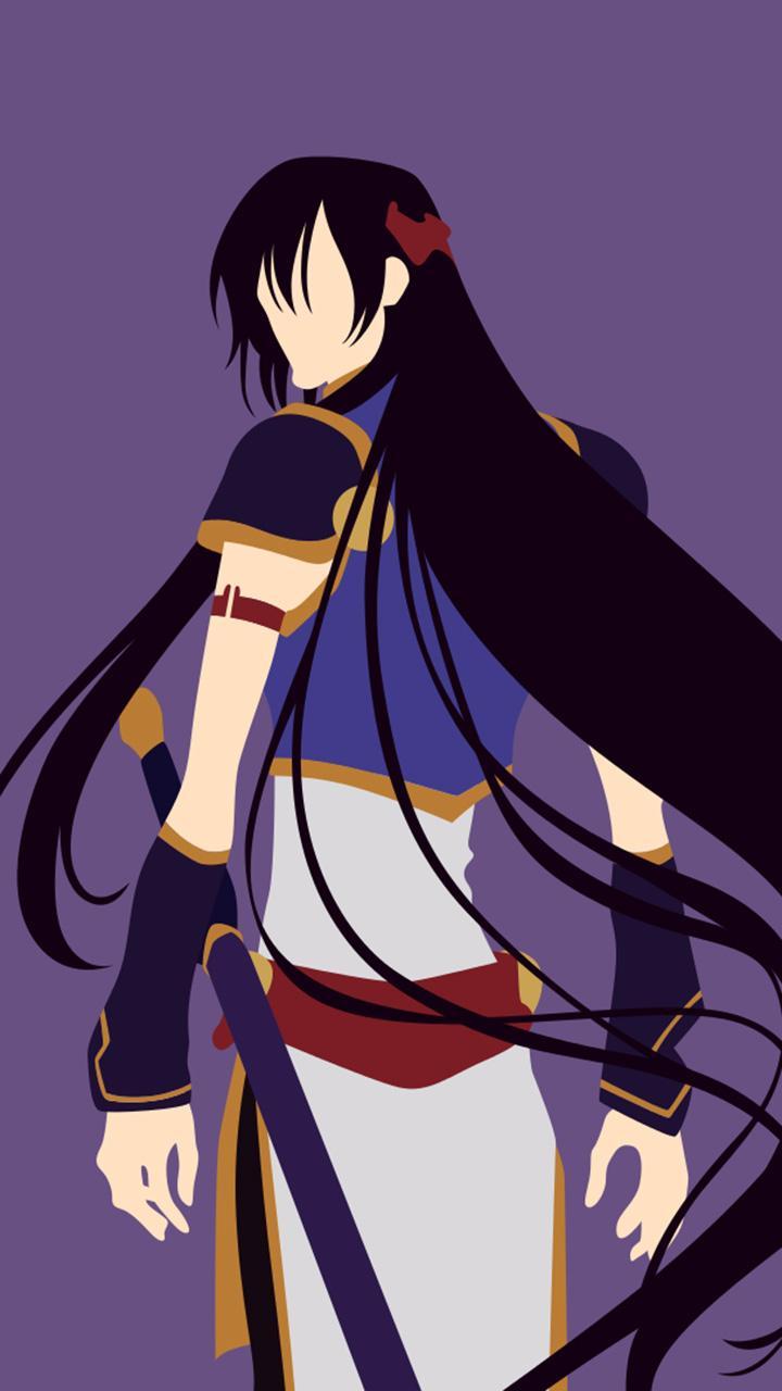 Personaggio anime capelli neri lunghi, 720x1280 Verticale, Mobile