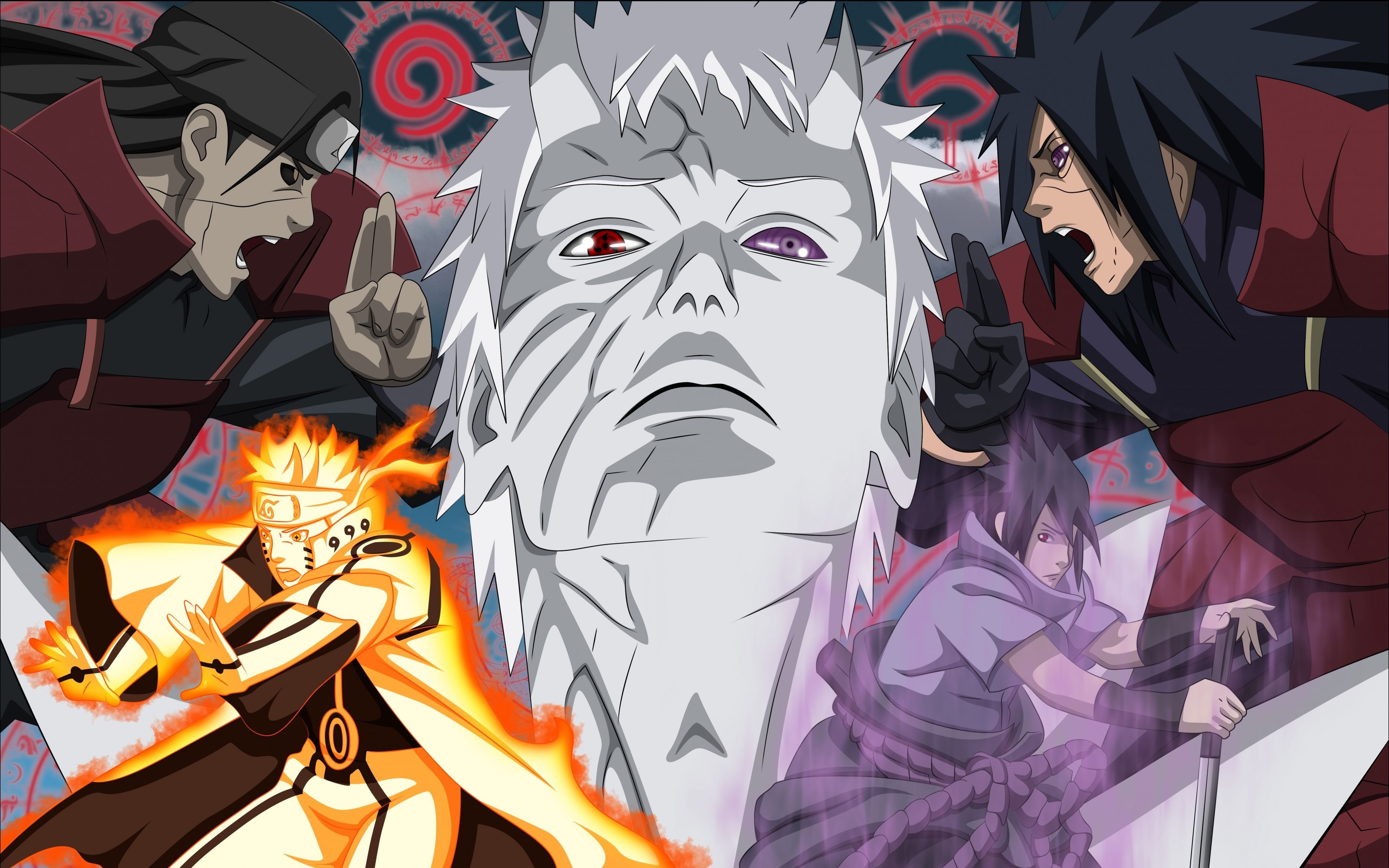Naruto Madara Hashirama scena battaglia, Konoha, 3840x2400 Ultra HD, 4K TV
