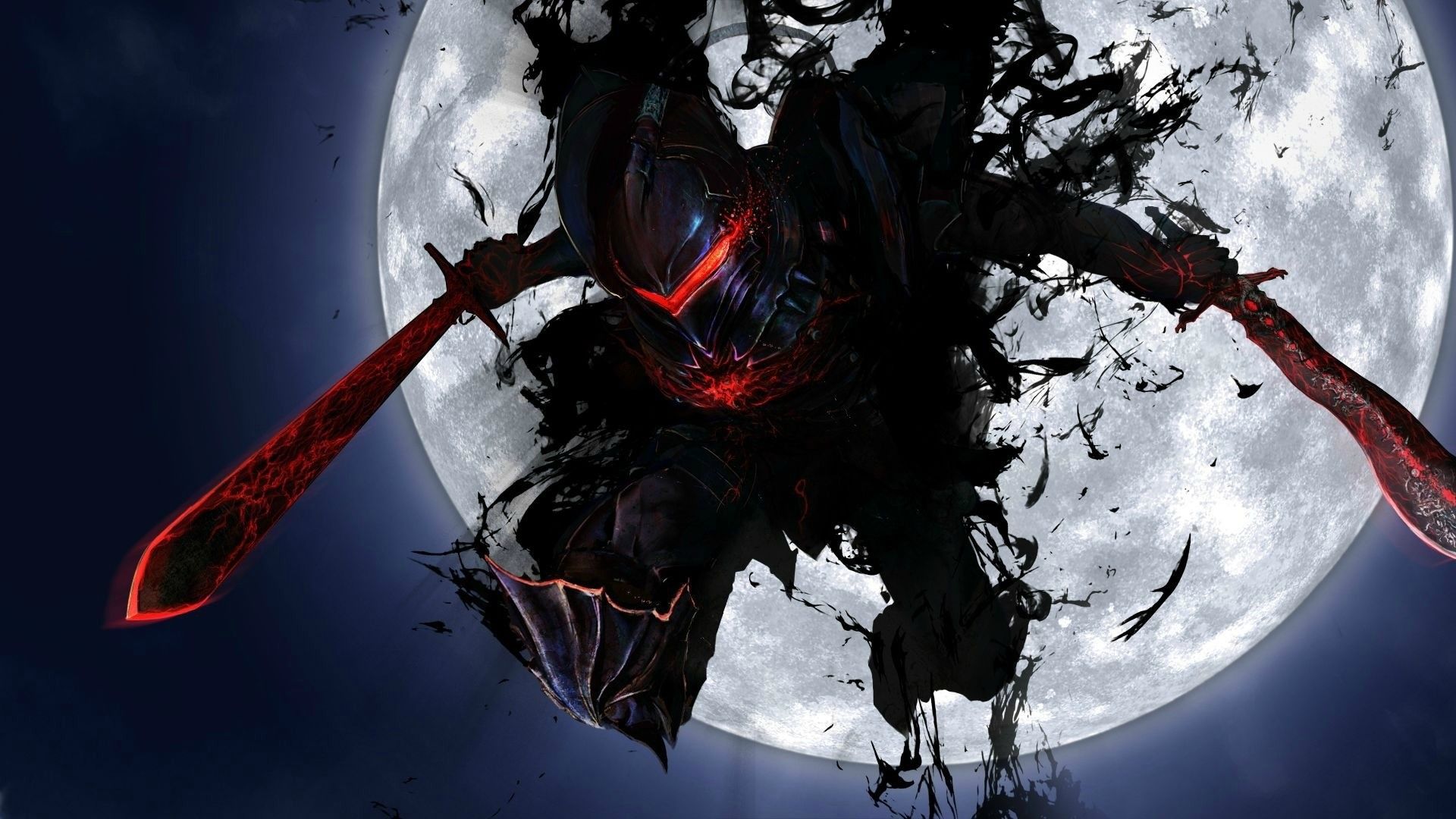Guerriero ombra rosso luna, 1920x1080 Full HD, PC Desktop
