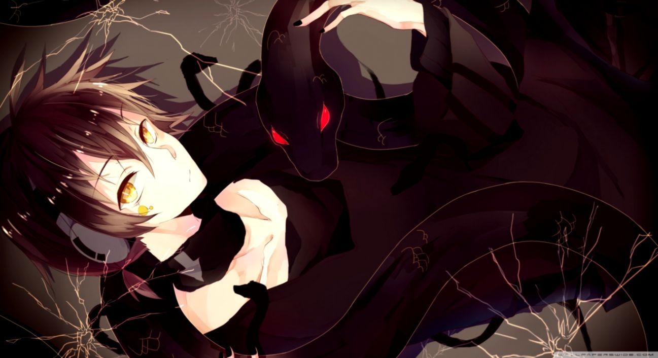 Ragazza anime con creatura oscura, 1297x706 HD, PC Desktop