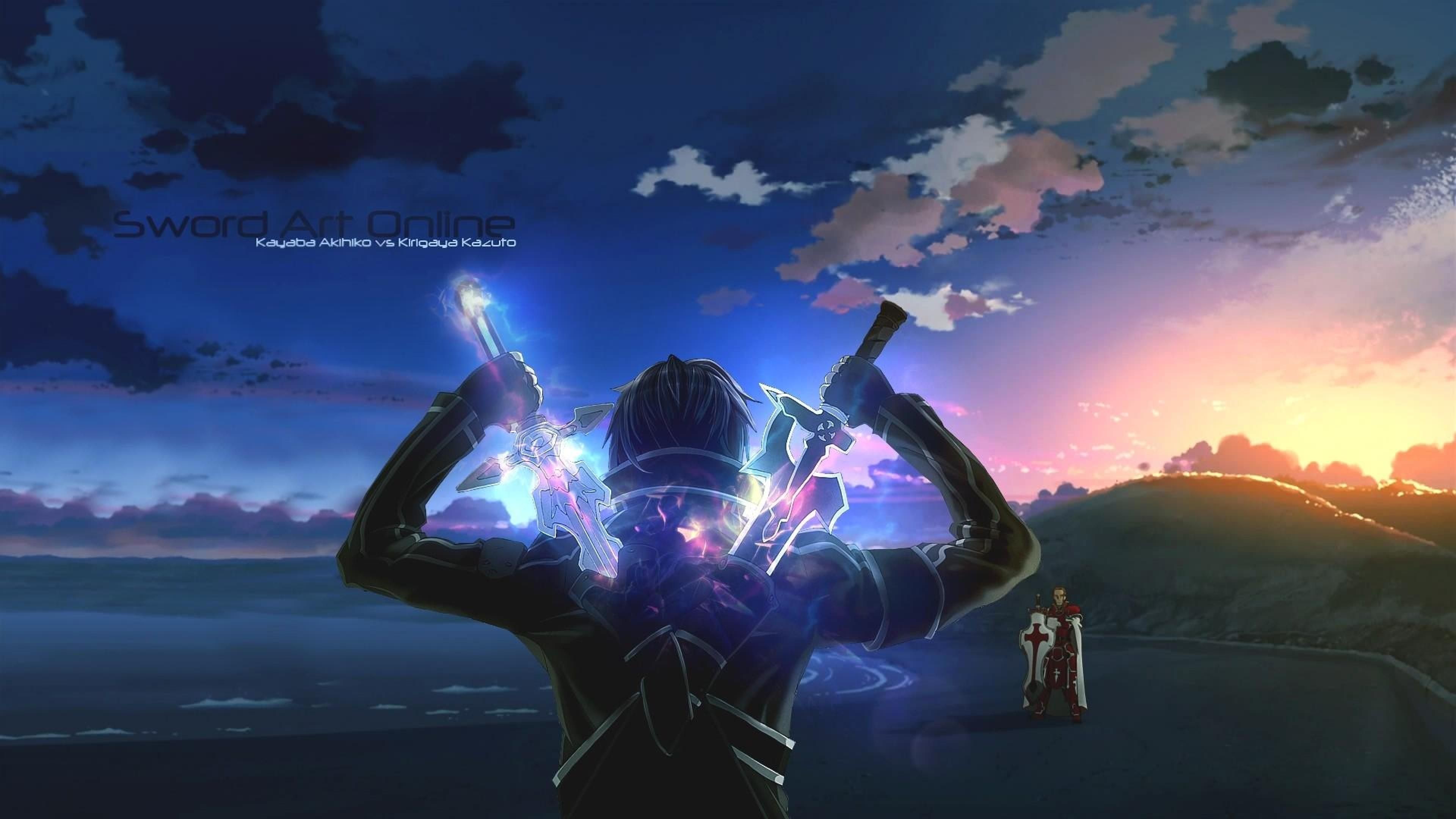 Personaggio anime con spade energia, 3840x2160 4K Ultra HD, Monitor 4K