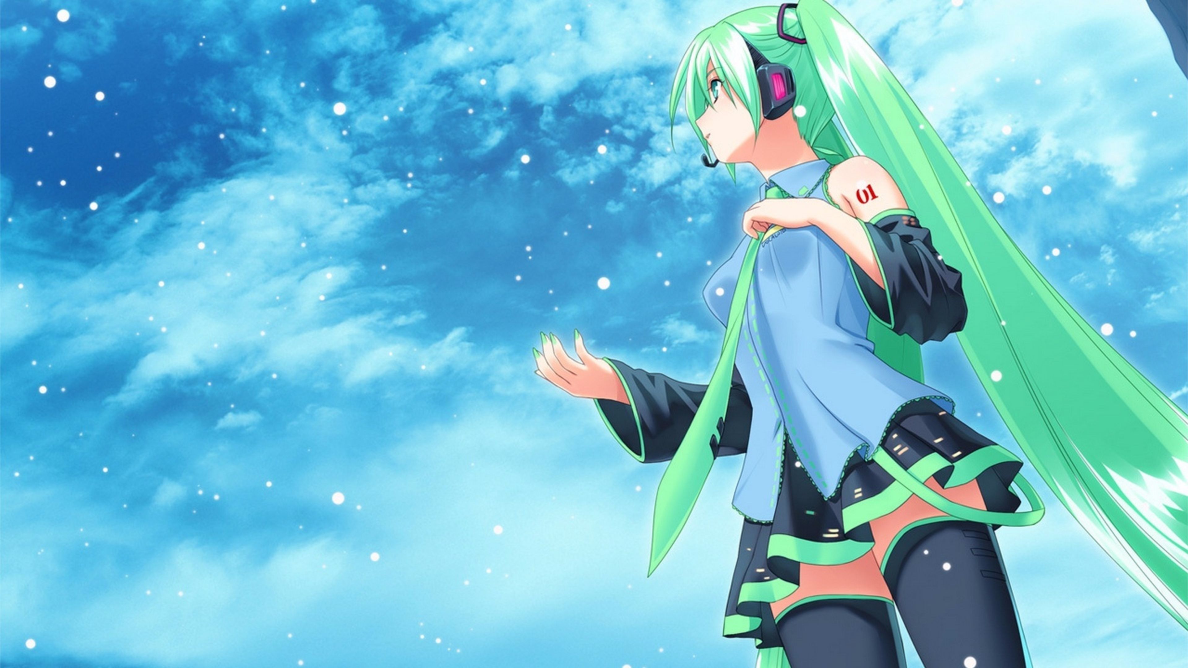 Personaggio anime capelli verdi, 3840x2160 UHD, PC 4K