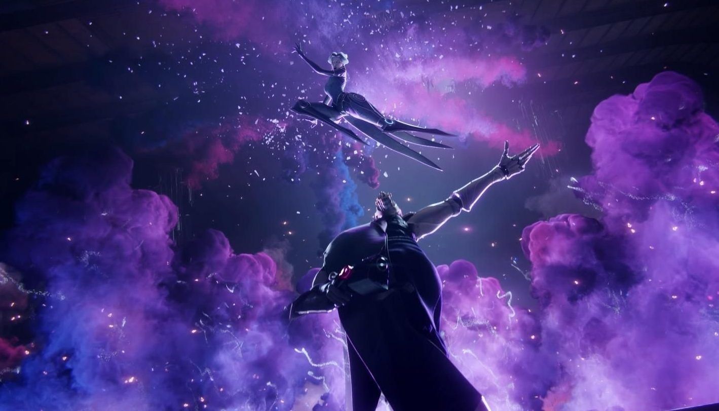 Silhouette anime cielo viola, 1419x811 720p, iMac
