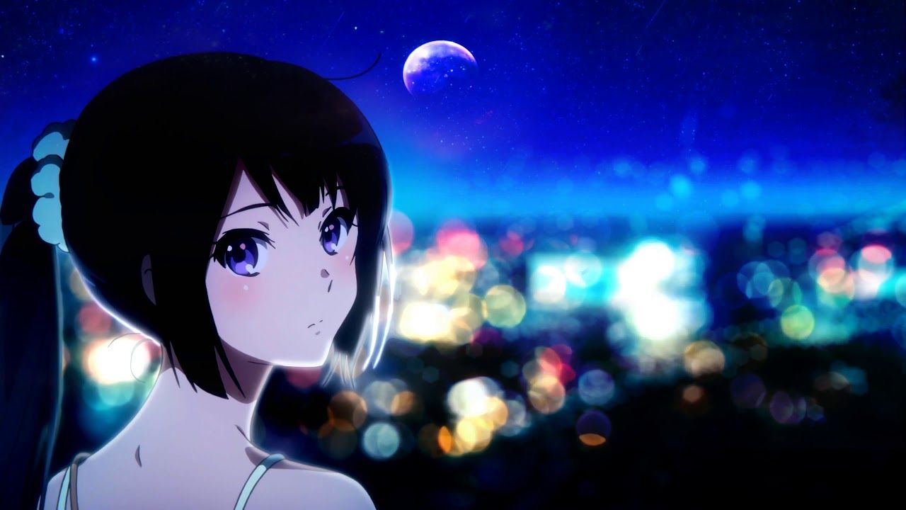 Ragazza anime cielo notturno, 1280x720 HD, PC Desktop