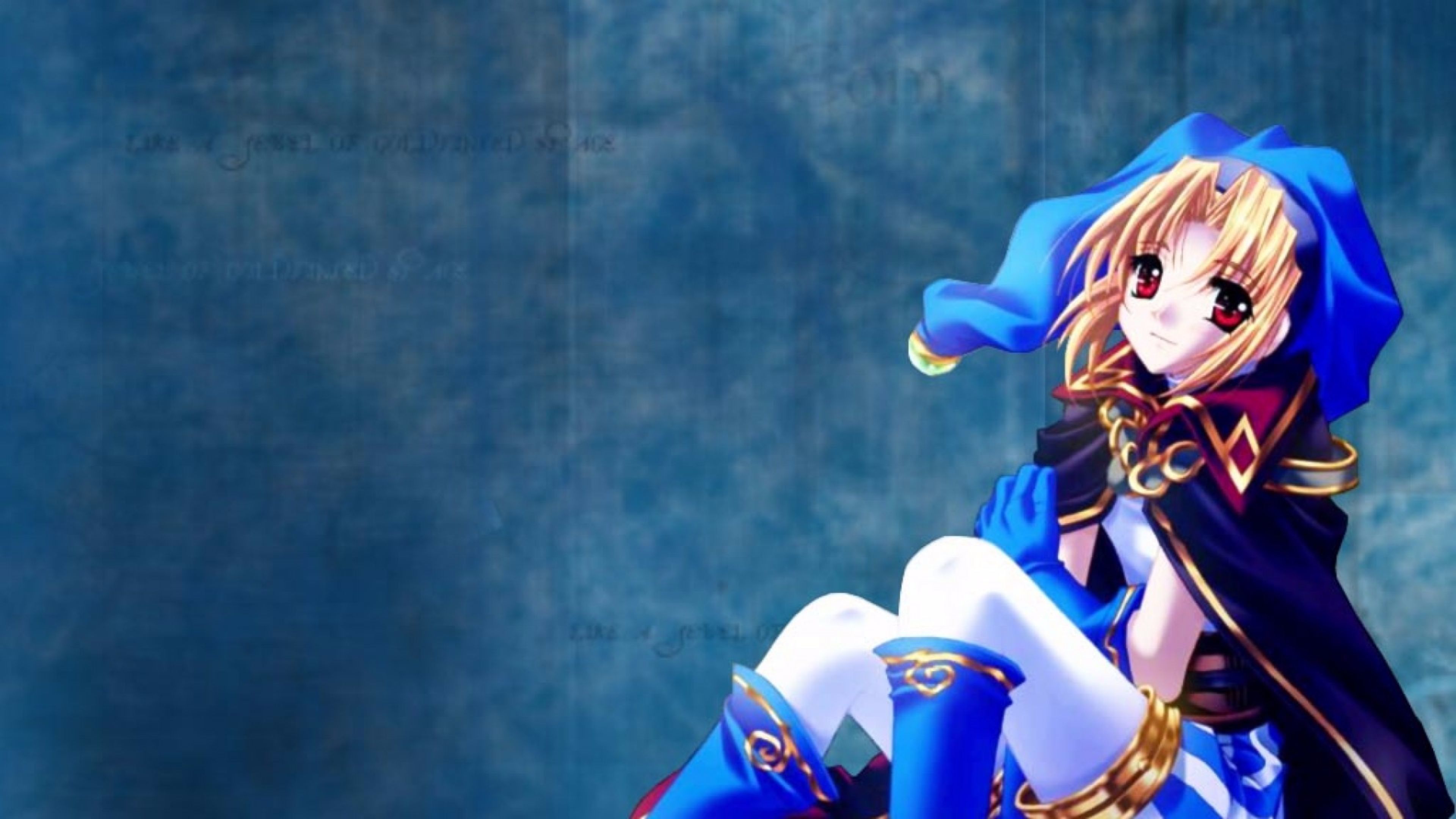 Personaggio anime abito blu, 3840x2160 Ultra HD, Monitor 4K