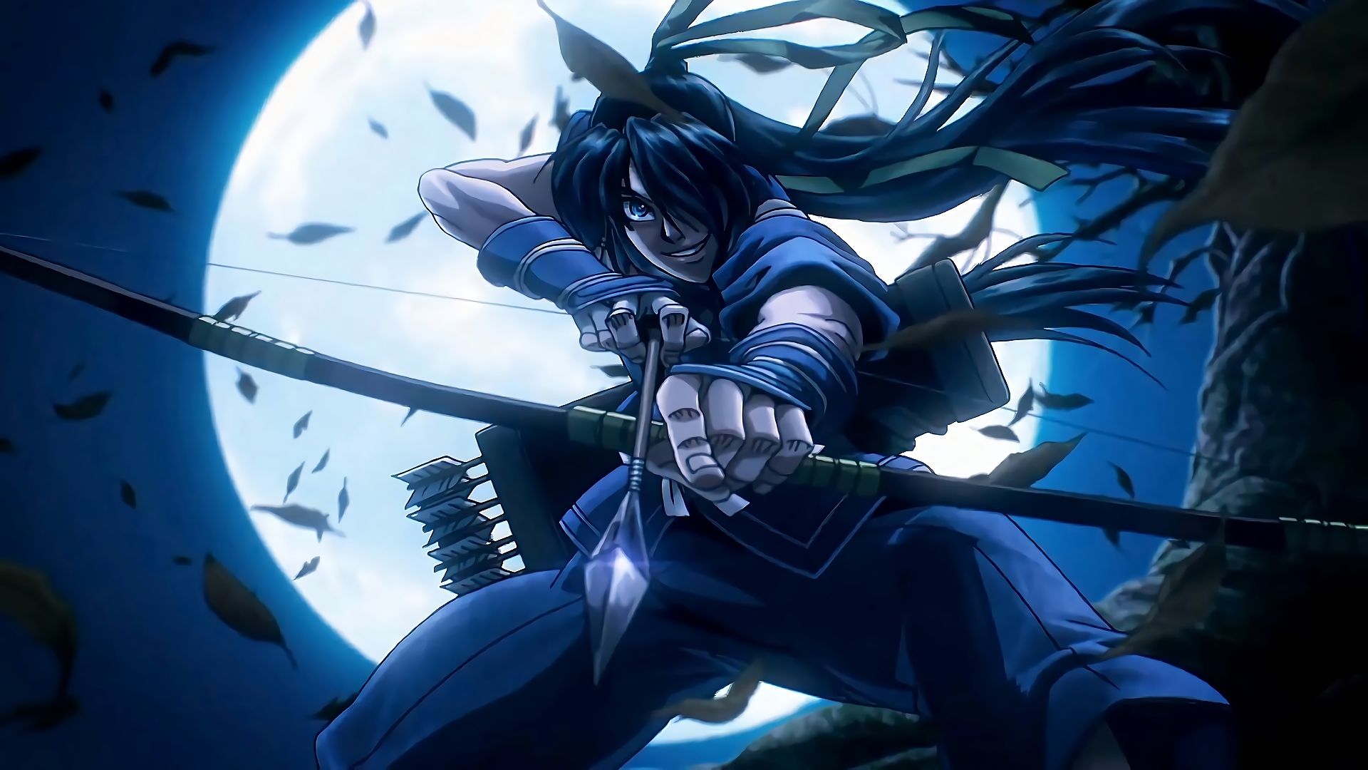 Arciere anime luna blu, 1920x1080 1080p, Laptop