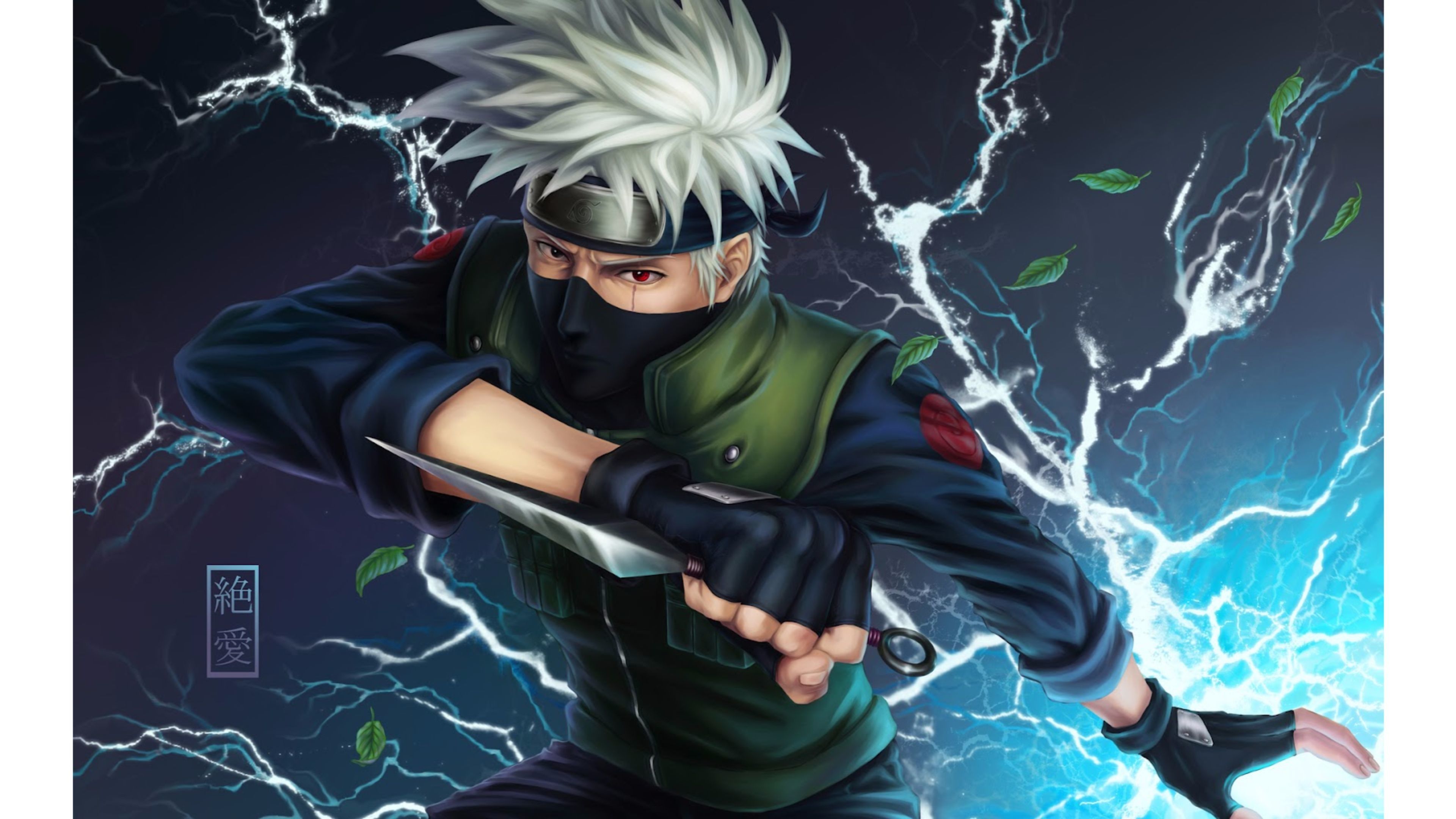 Kakashi Naruto fulmine blu, ninja, 3840x2160 4K Ultra HD, Monitor 4K