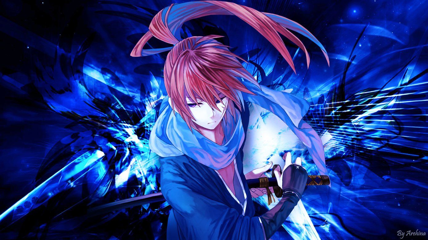 Personaggio anime spada blu, 1392x783 720p, Laptop