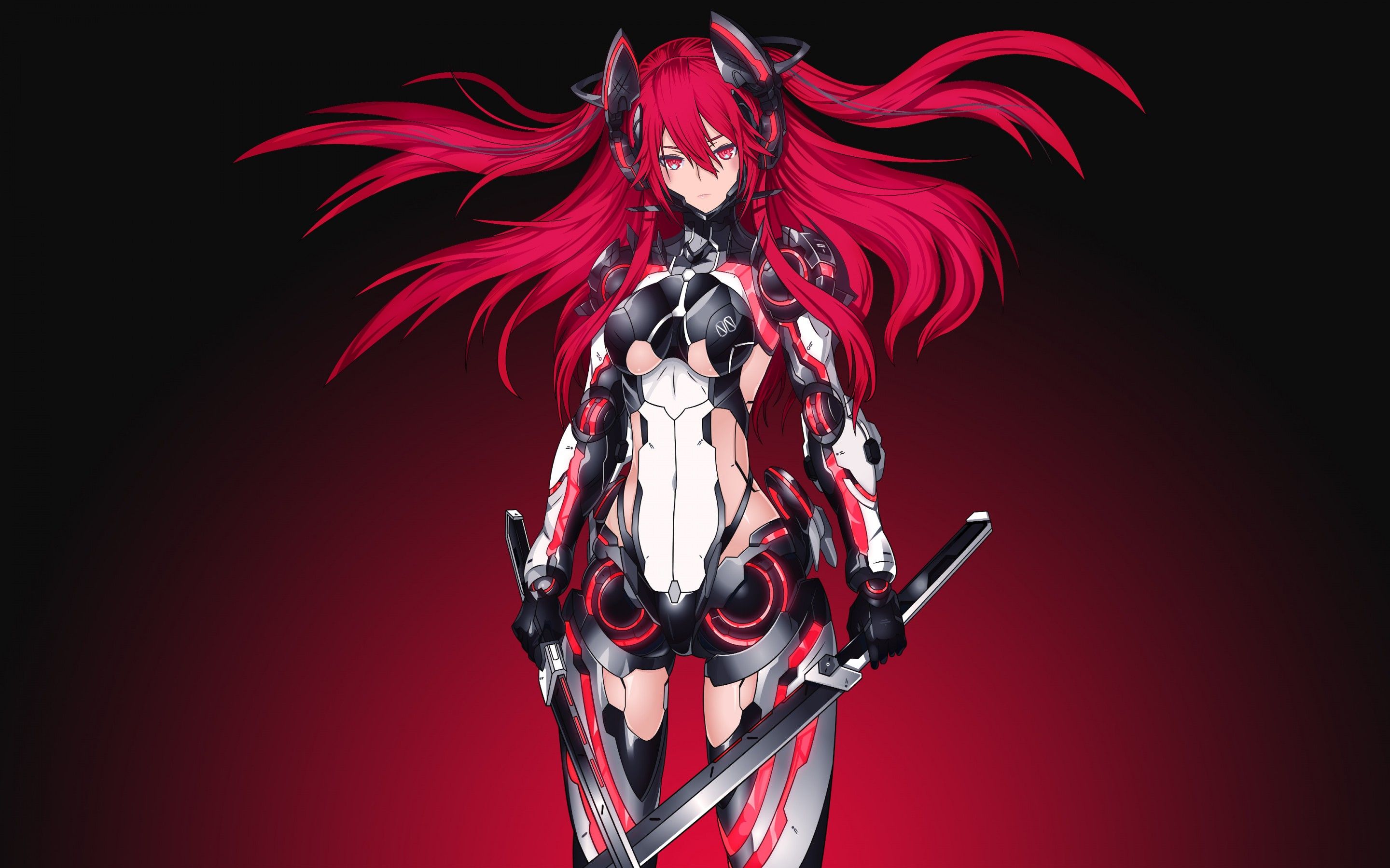 Personaggio anime capelli rossi armatura, 2880x1800 2K+, MacBook Pro