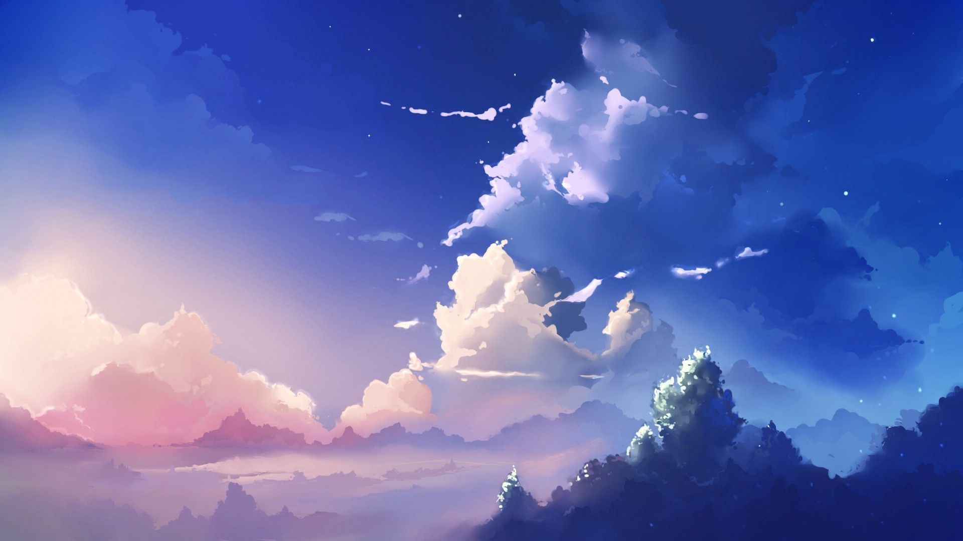Cielo anime nuvole crepuscolo, 1920x1080 Full HD, Desktop