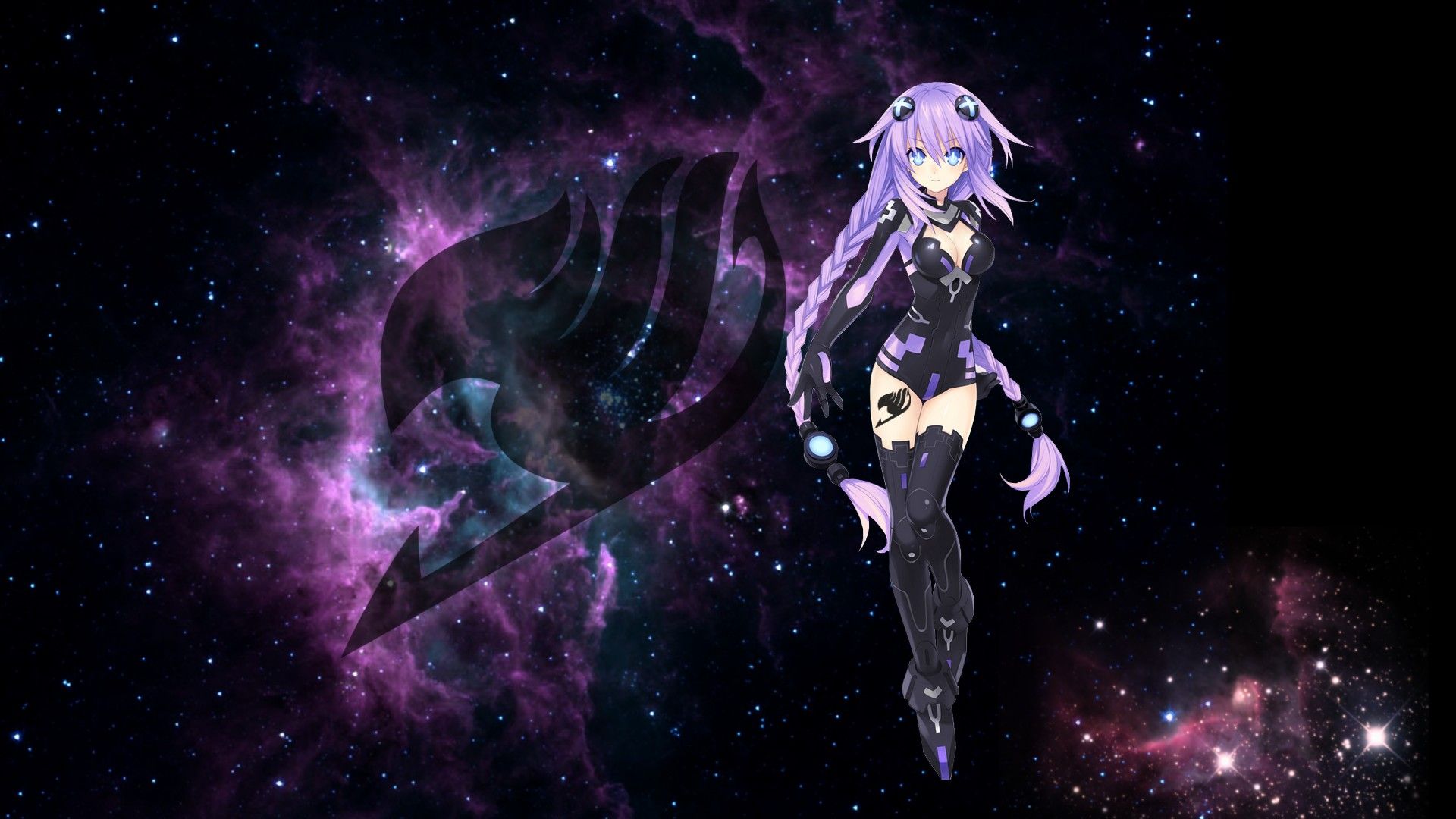 Ragazza anime spazio viola, 1920x1080 1080p, PC Desktop