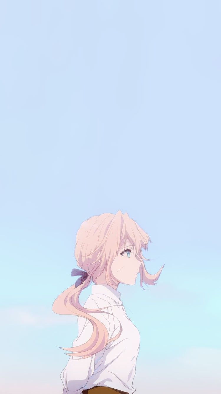 Ragazza anime capelli rosa cielo, 750x1334 Verticale, iPhone