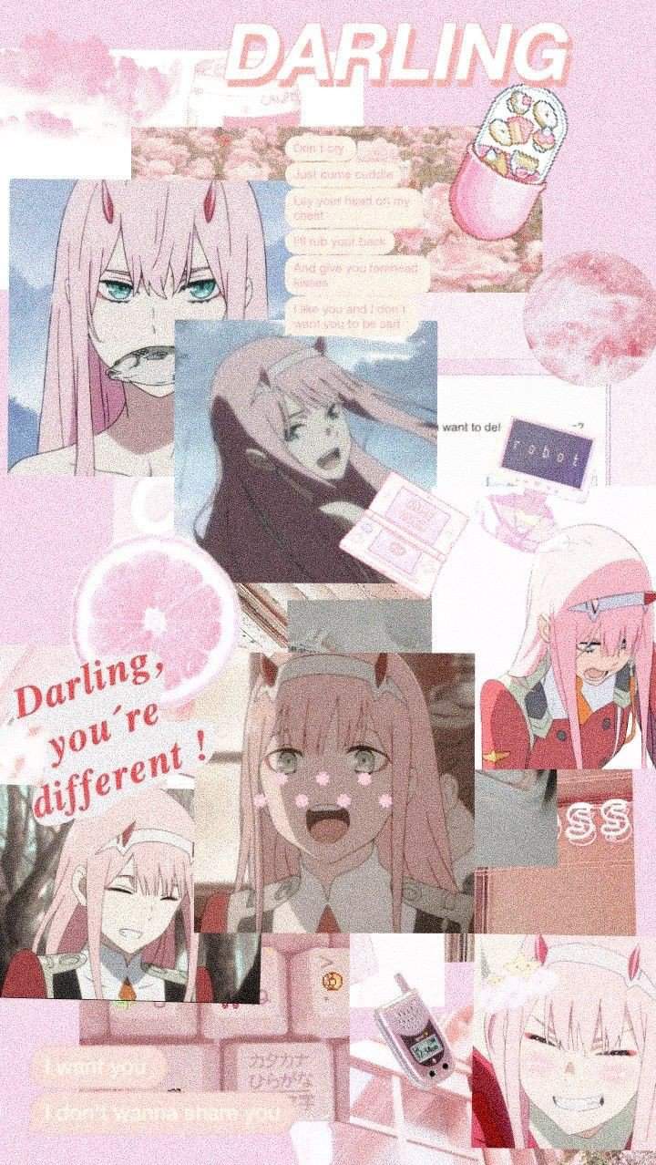 Zero Two Darling Franxx collage, 720x1278 Full HD Verticale, Realme