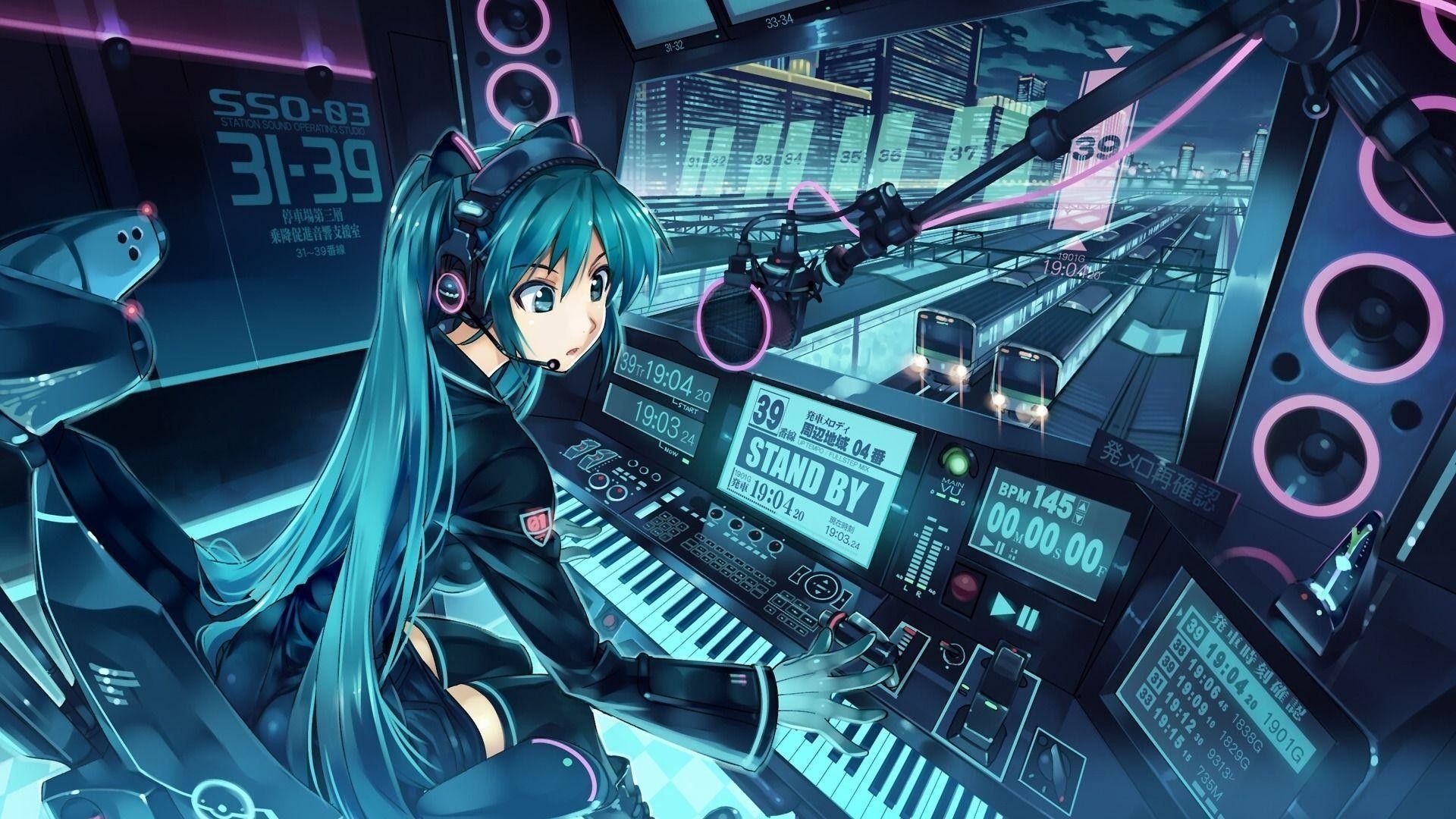 Hatsune Miku console futuristica, cantante virtuale, 1920x1080 Full HD, PC