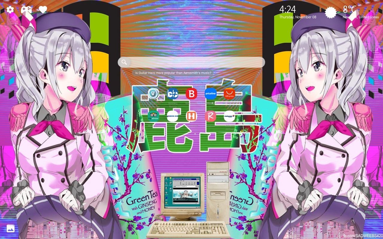 Personaggio anime vaporwave colorato, 1280x800 HD, Desktop