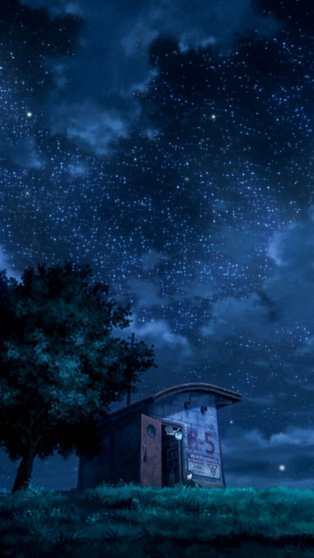 Casetta notturna cielo stellato anime, 1080x1920 Full HD Verticale, Smartphone