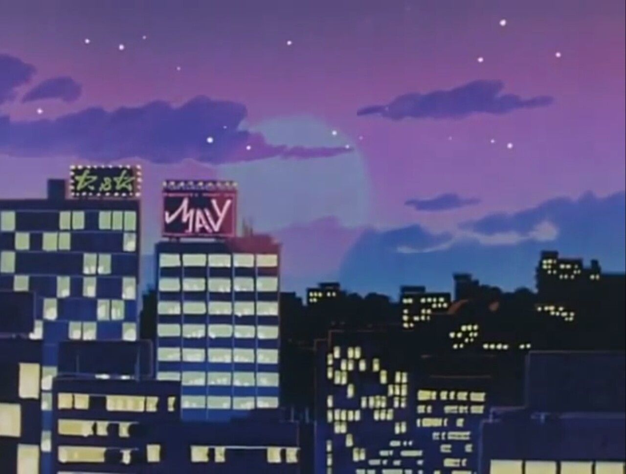Città anime cielo viola tramonto, 1280x970 720p, Monitor Gaming