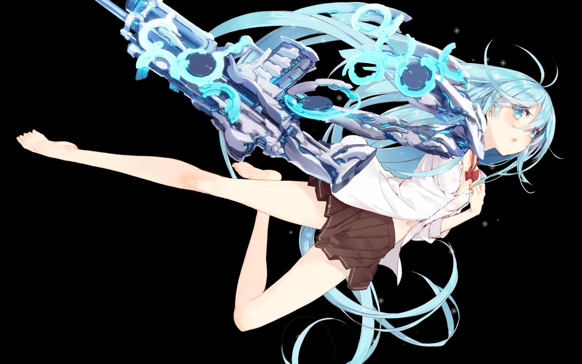 Personaggio anime con arma futuristica, 1920x1200 WUXGA, Desktop