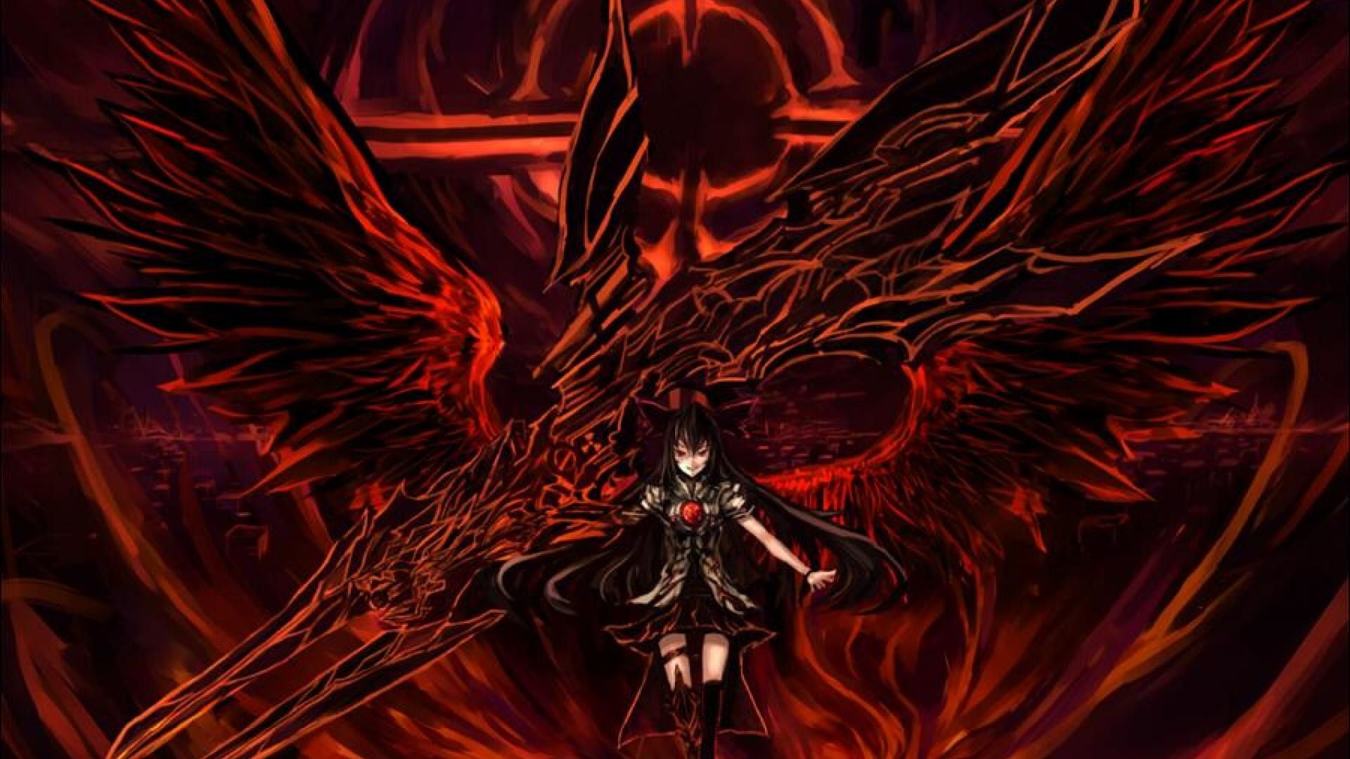 Personaggio anime ali demoniache rosse, 1920x1080 1080p, PC
