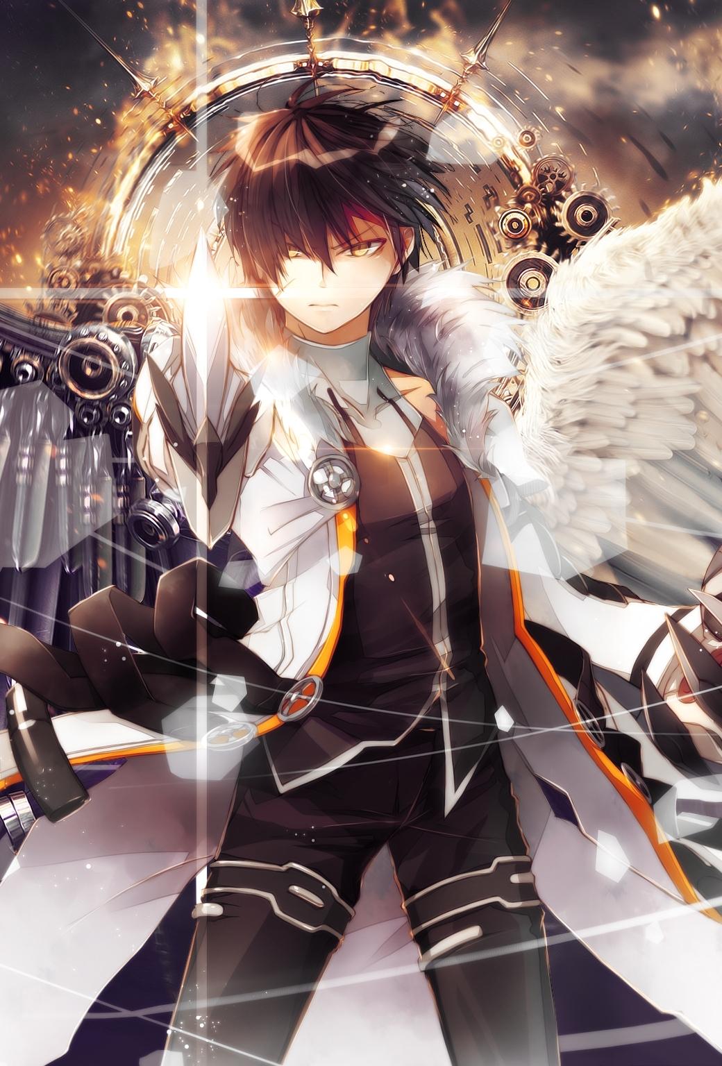 Personaggio anime alato armato, 1040x1536 Full HD Verticale, Samsung Galaxy