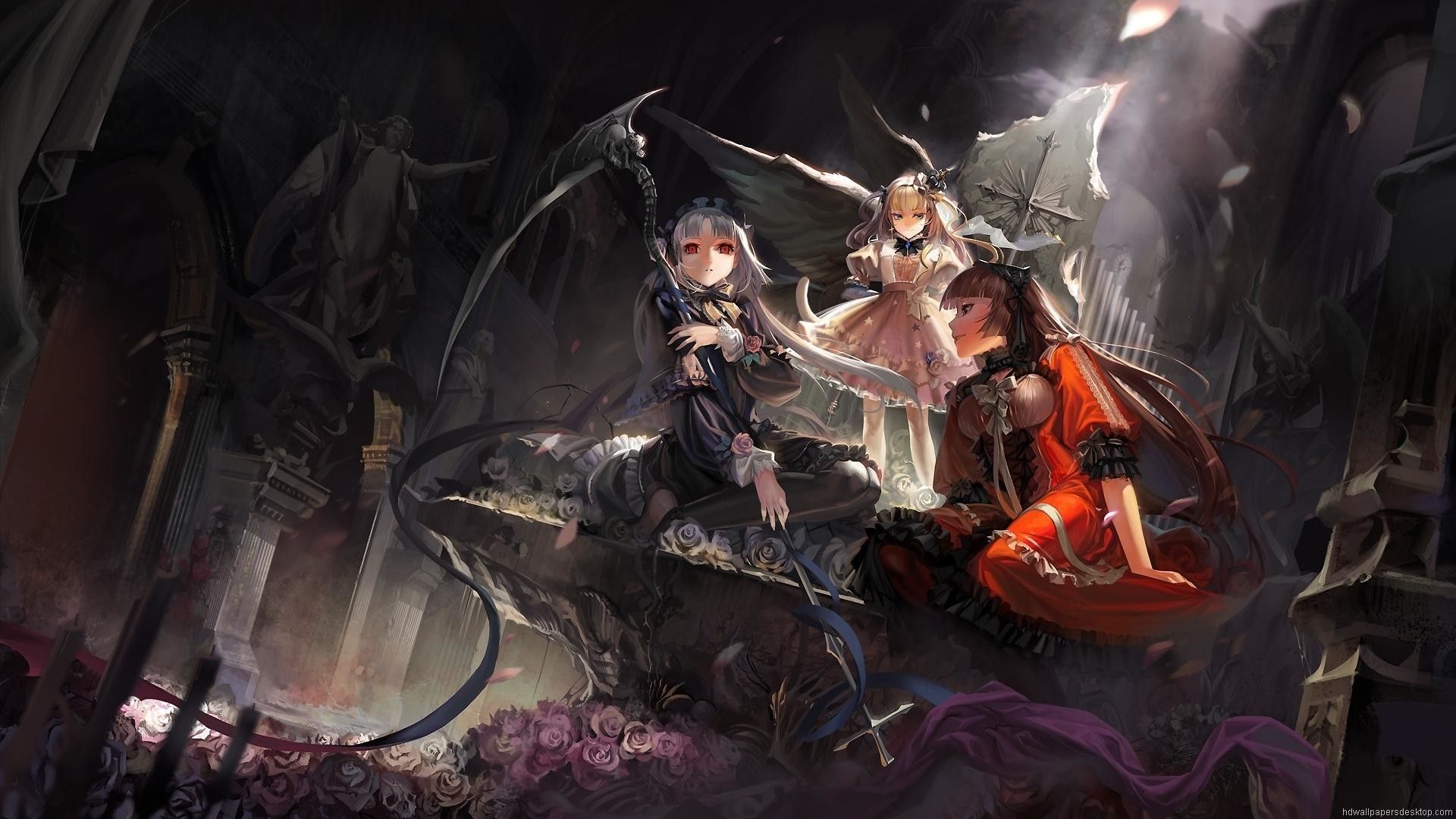 Guerriere anime con katana scena battaglia, 1920x1080 Full HD 1080p, Desktop