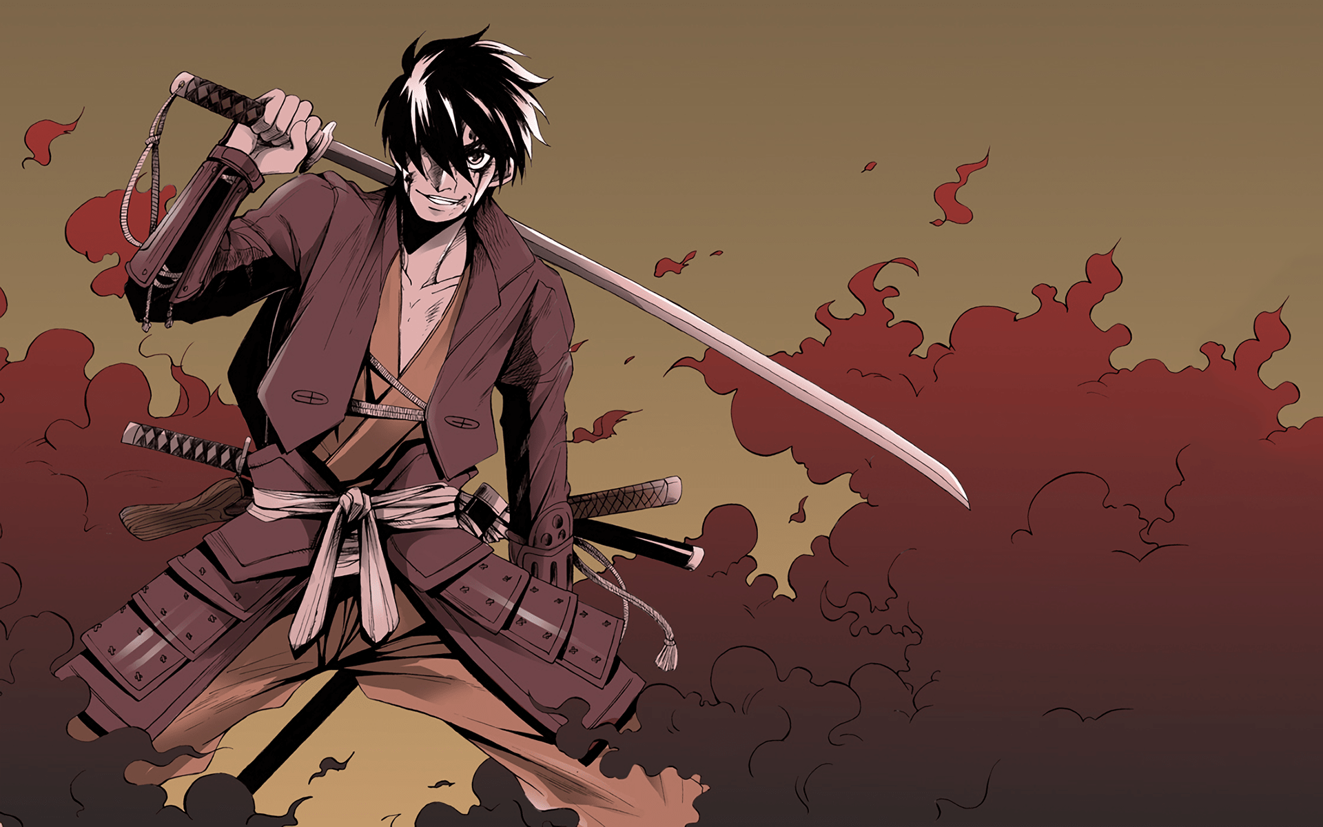 Samurai anime con katana, 1920x1200 Full HD+, PC
