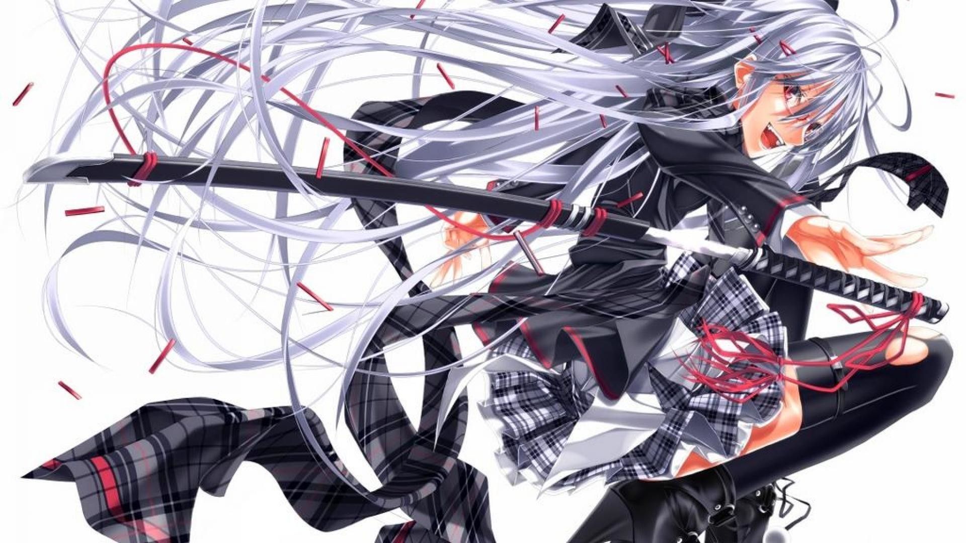Ragazza anime con katana, 1920x1080 1080p, Laptop