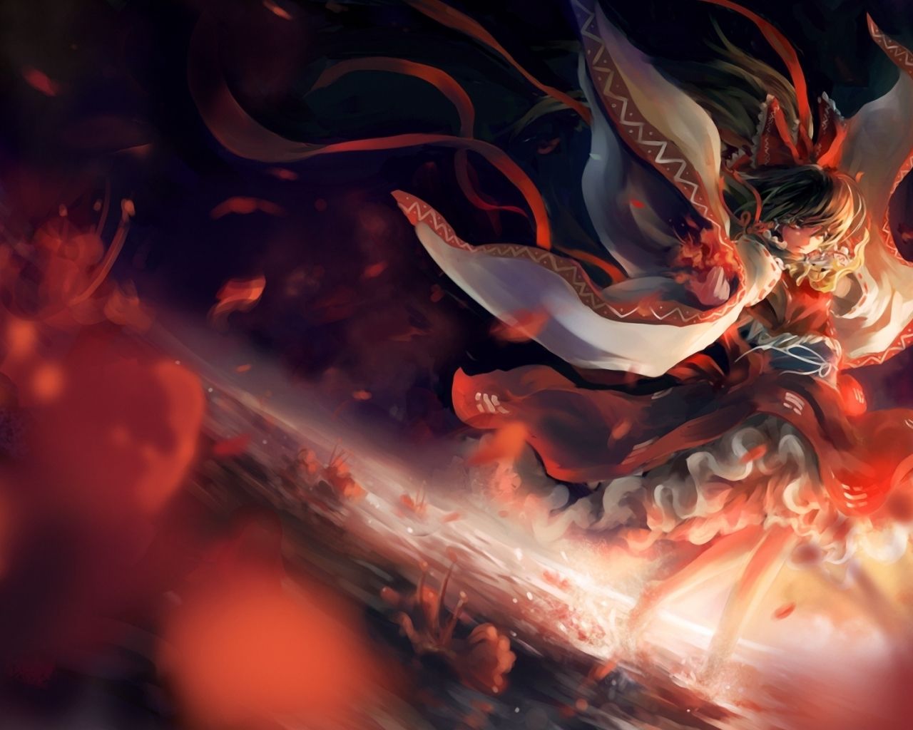 Personaggio anime con spada, rosso, 1280x1024 720p, Laptop