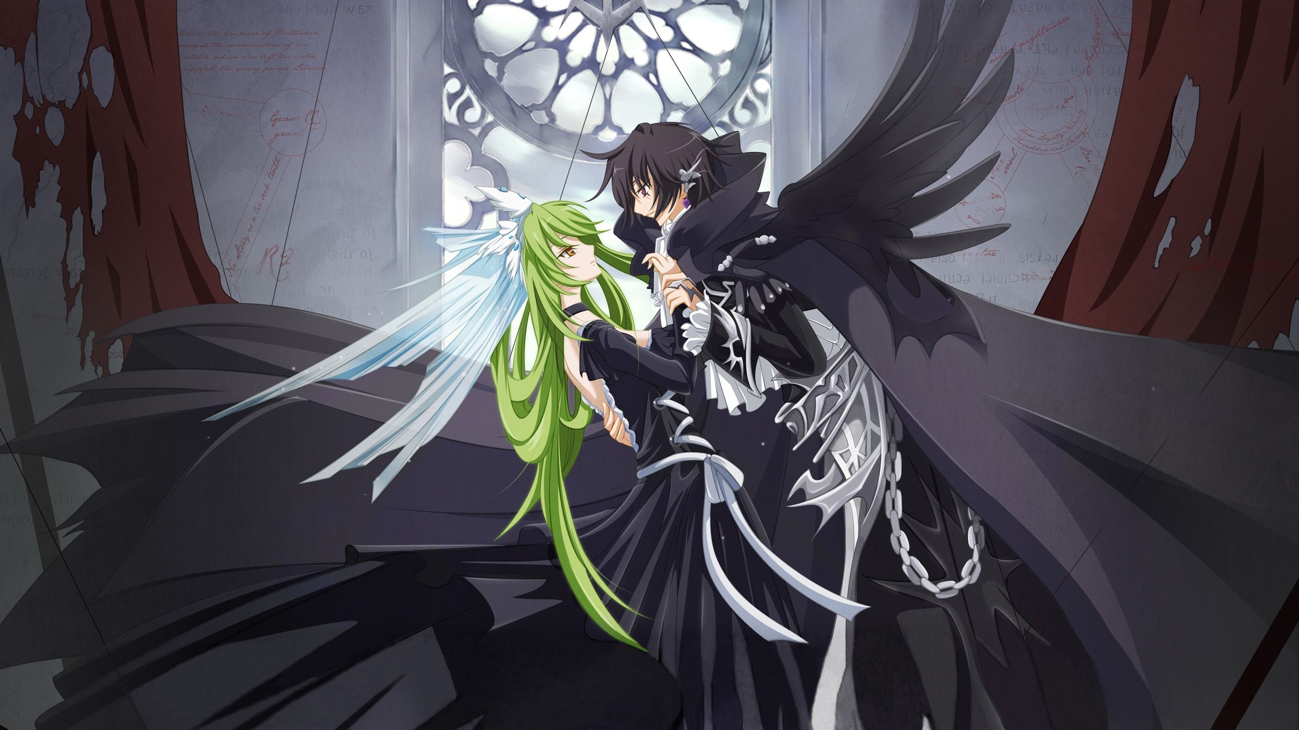 Personaggio anime ali nere, 2560x1440 QHD, Monitor Gaming