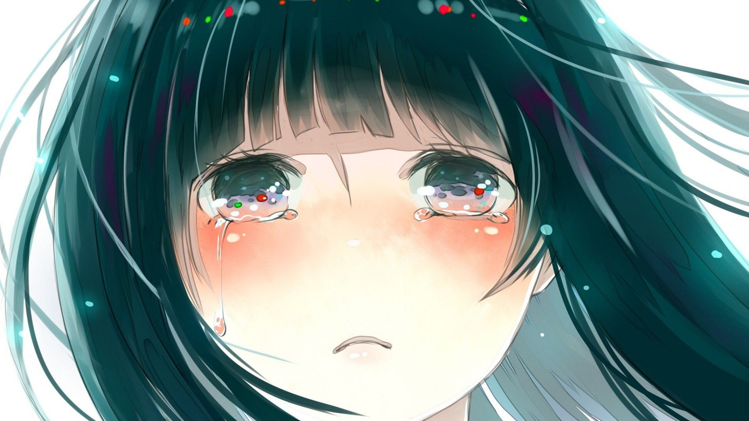 Ragazza anime che piange, 2560x1440 2K, Desktop