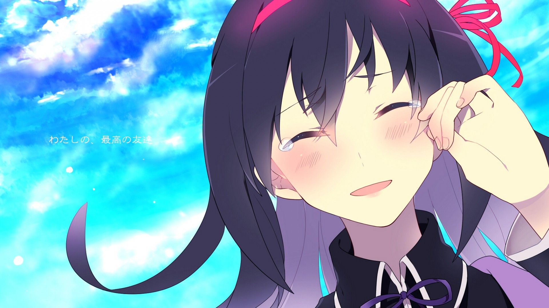Ragazza anime capelli neri piange, 1920x1080 Full HD 1080p, Laptop