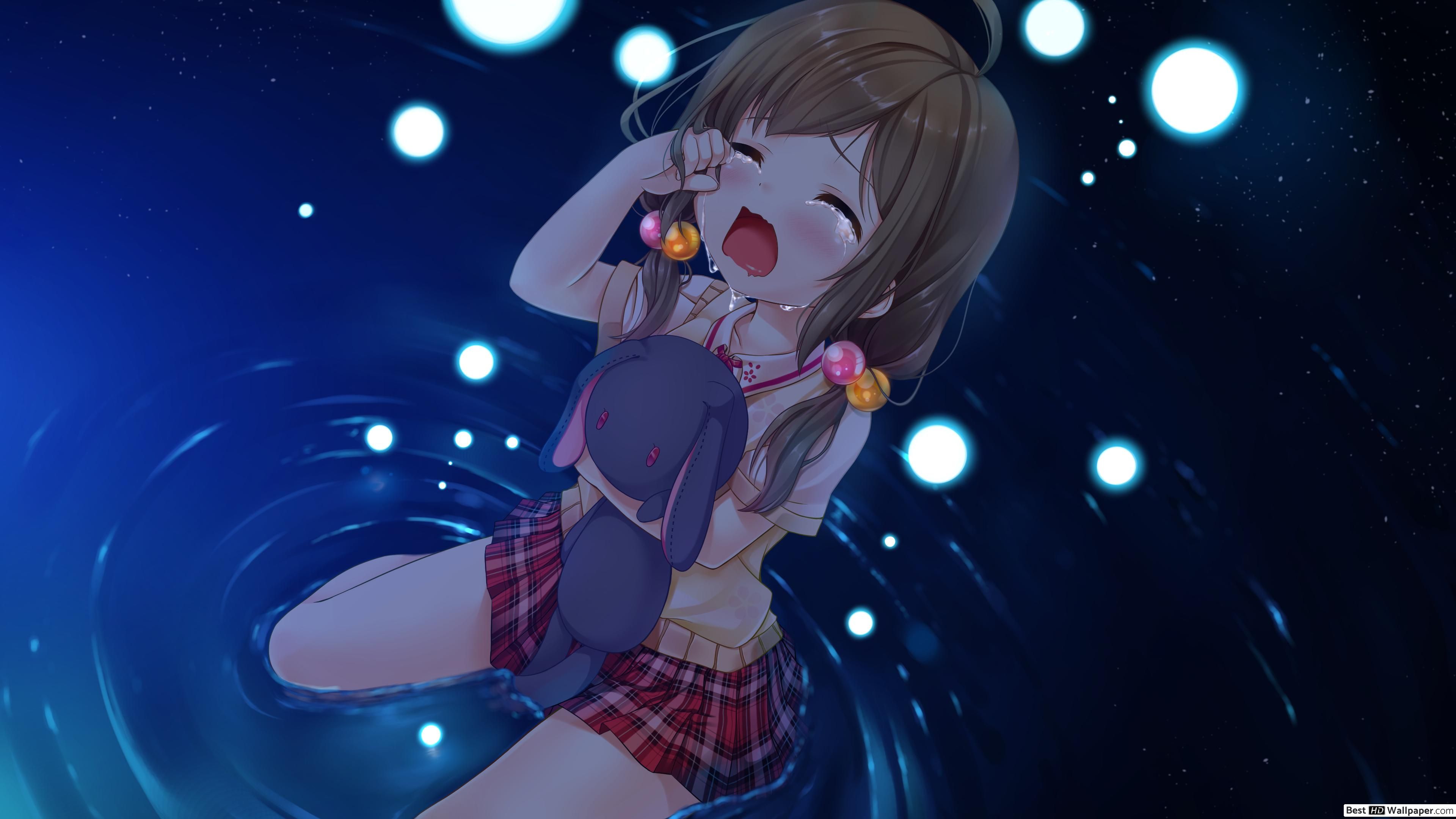 Ragazza anime che piange, 3840x2160 4K Ultra HD, Monitor 4K